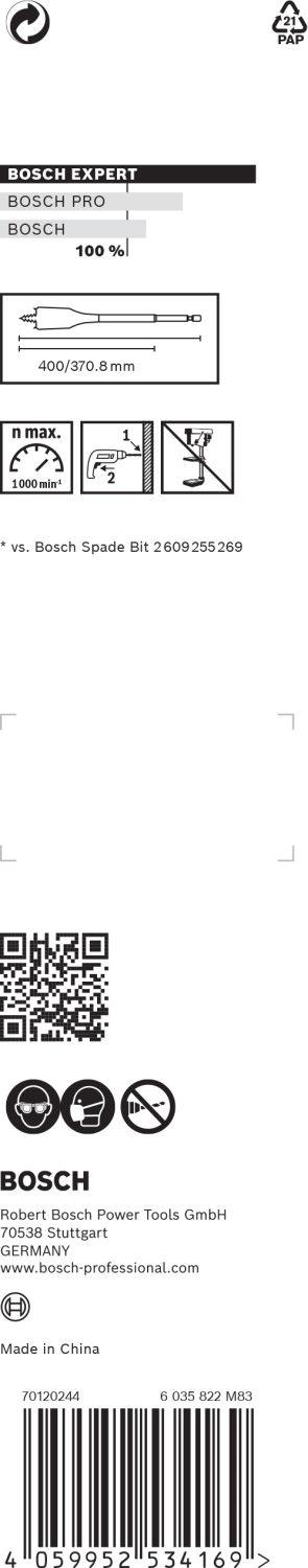 Bosch 2608900342 EXPERT Speedboor Self Cut Speed, zeskantschacht 14 x 400mm-image