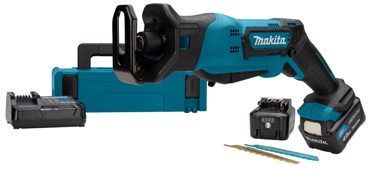 Makita JR103DSMJ - 10,8V Li-ion - Scie sabre sans-fil - 2 batteries 4,0 ah - Coulissante - MAKPAC - Changement rapide-image