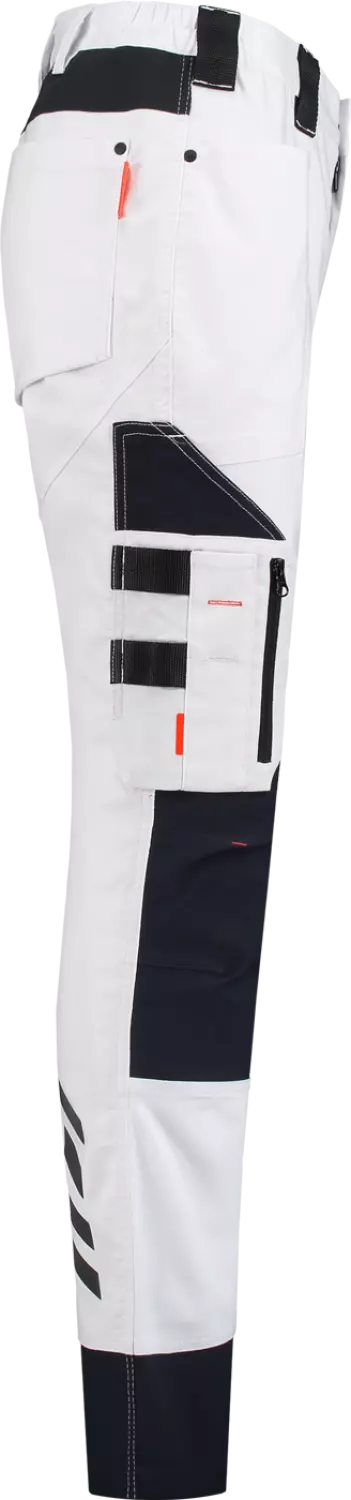 Workman 9004 STRETCH Worker Pantalon de travail P2S - Blanc / Bleu marine - Taille 48 (33/32) - Coupe ample-image