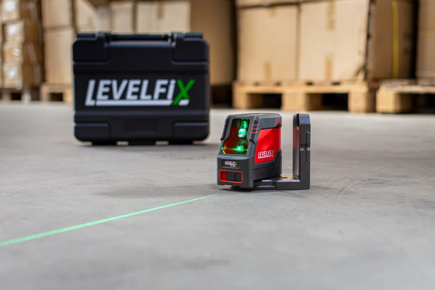 Levelfix CL130G Kruislijnlaser in koffer - 2 lijnen - groen - 30m - IP54-image