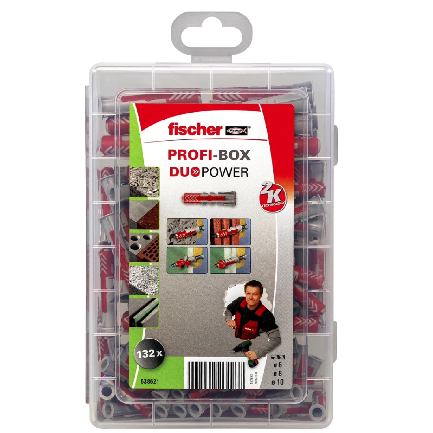 Fischer 538621 - Fischer PROFI-BOX, chevilles tous matériaux Fischer DuoPower (132pcs) PROFI-BOX DuoPower-image