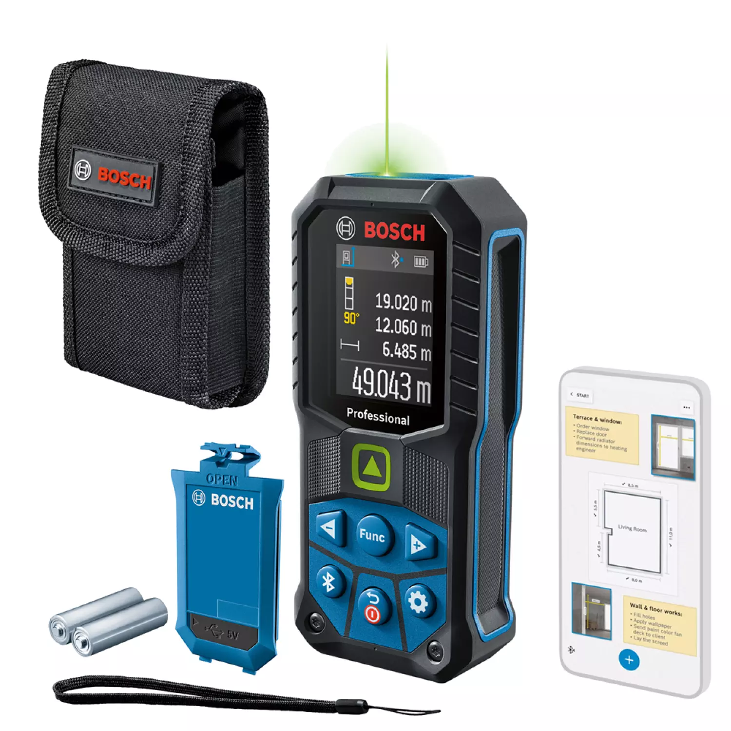 Bosch GLM 50-27 CG Professional Laserafstandsmeter inclusief oplaadbare accu - 50m - groen-image