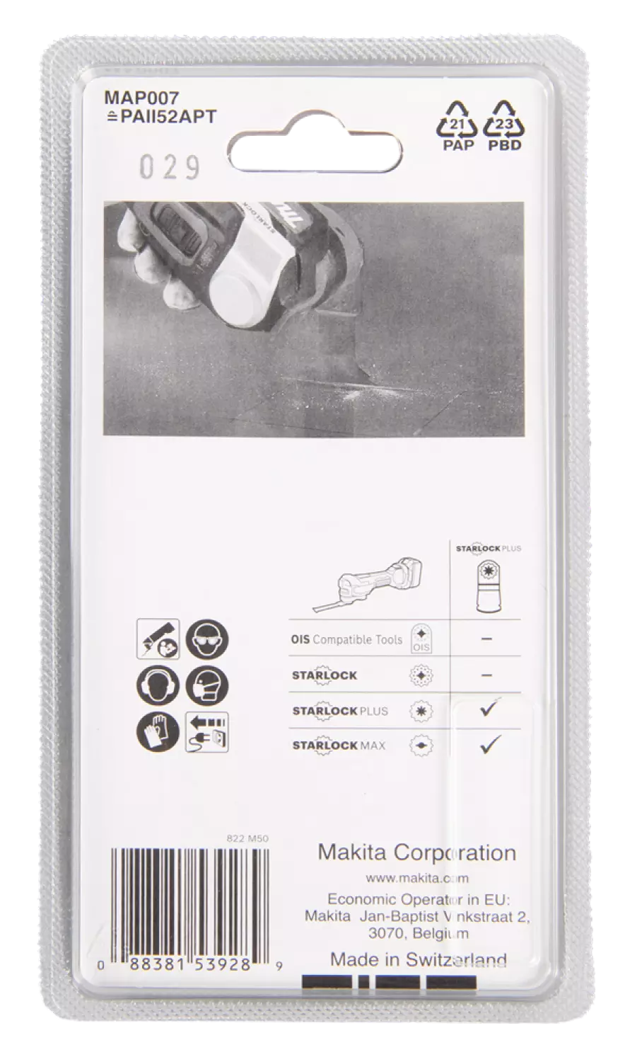 Makita B-66385 MAP007 Invalzaagblad - 52x50mm - Multimateriaal-image