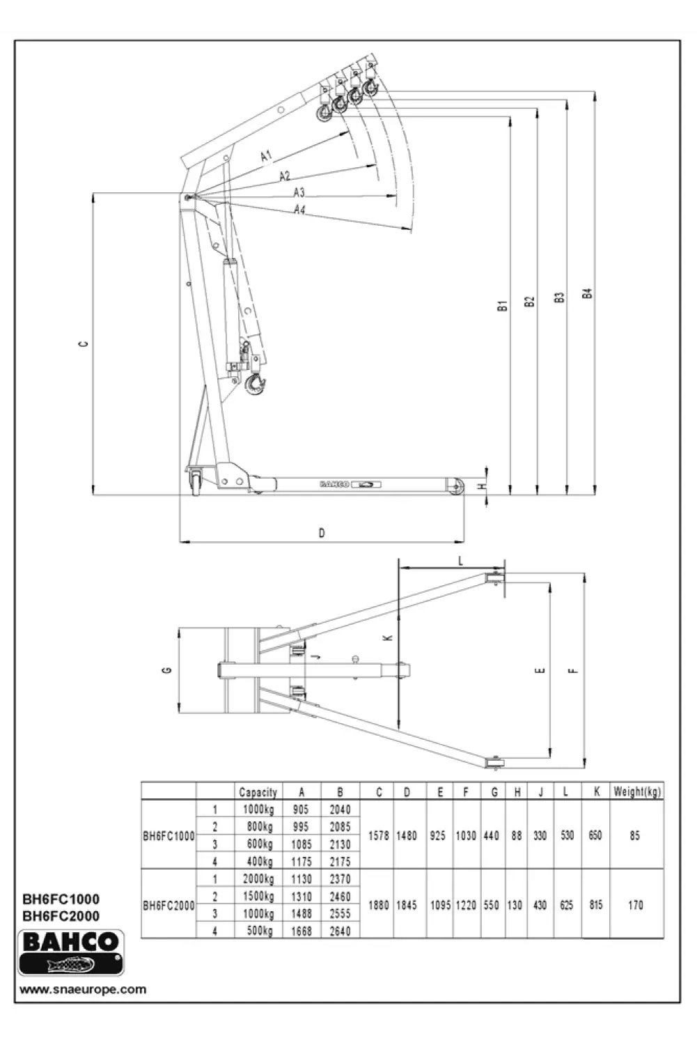 Bahco BH6FC1000 Inklapbare kraan - 1T-image