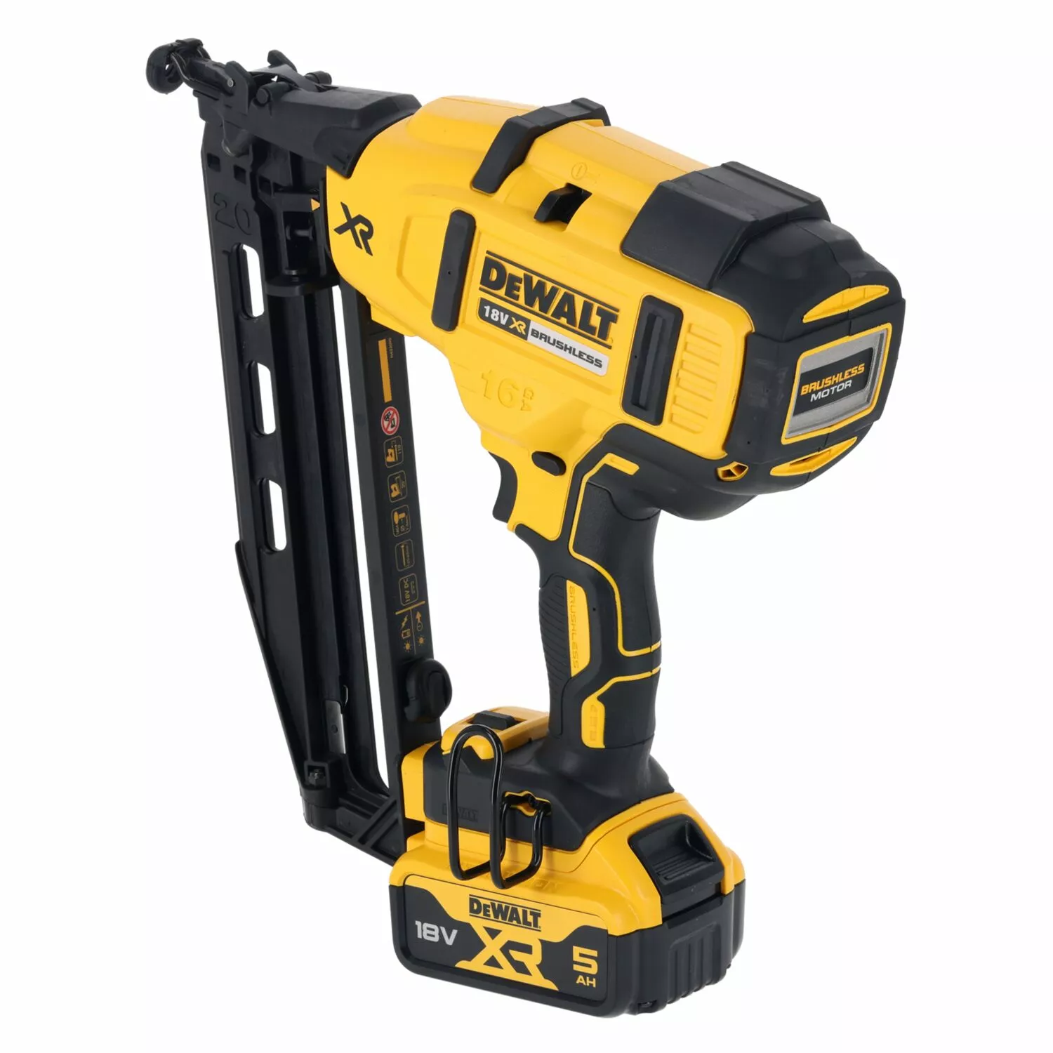 DeWALT DCN660P2 Cloueuse de finition sans fil 18V Li-Ion set (2x batterie 5,0Ah) dans coffret - moteur sans charbon - 16 Gauge - 32-63mm-image