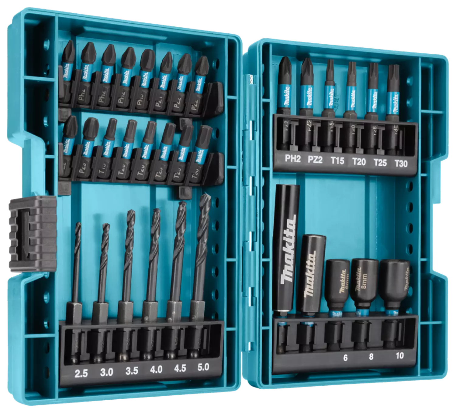 Makita B-66896 Jeu d'embouts de vissage à percussion et de perçage - 33 pièces-image