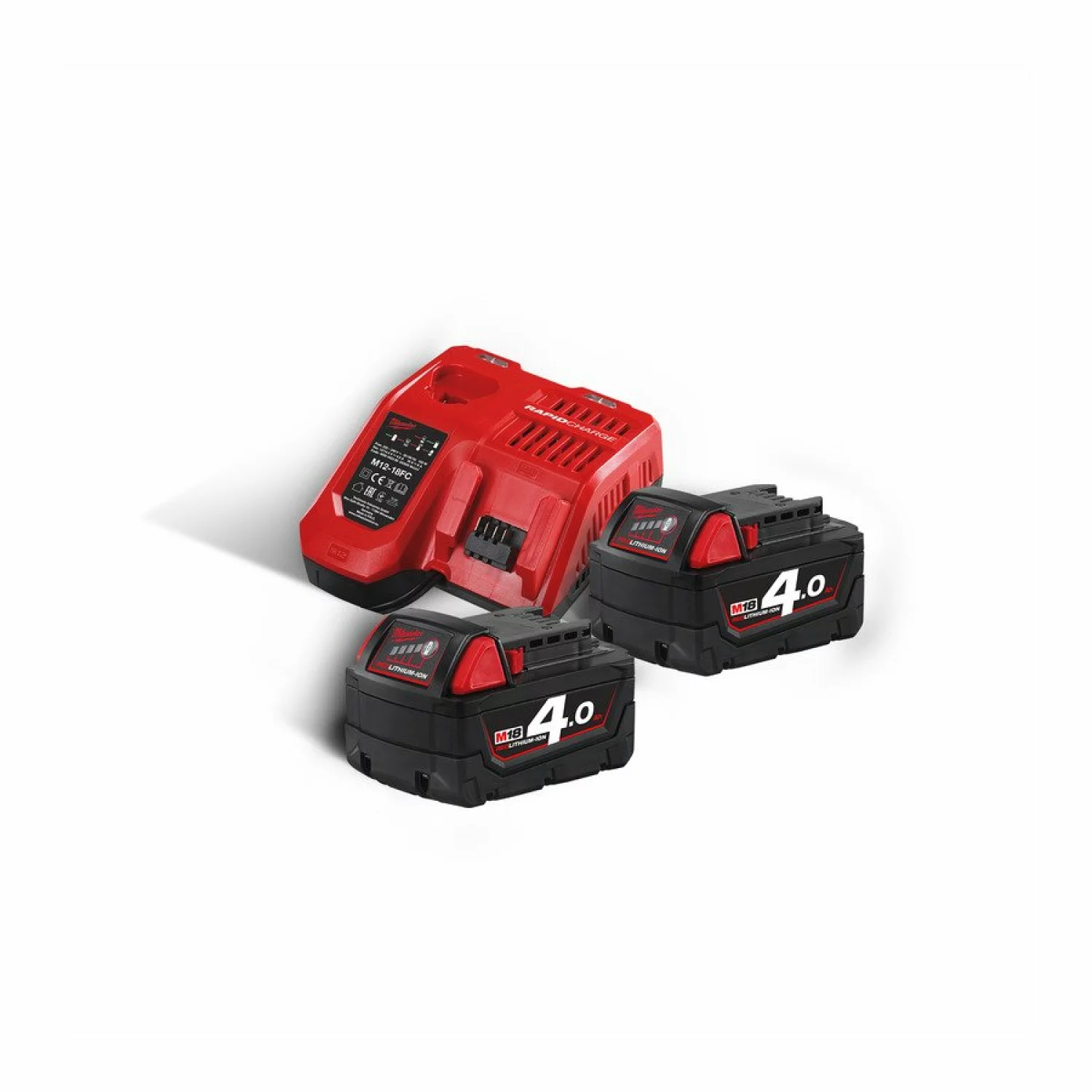 Milwaukee M18 NRG-402 18V Li-Ion accu starterset (2x 4.0Ah) + lader-image