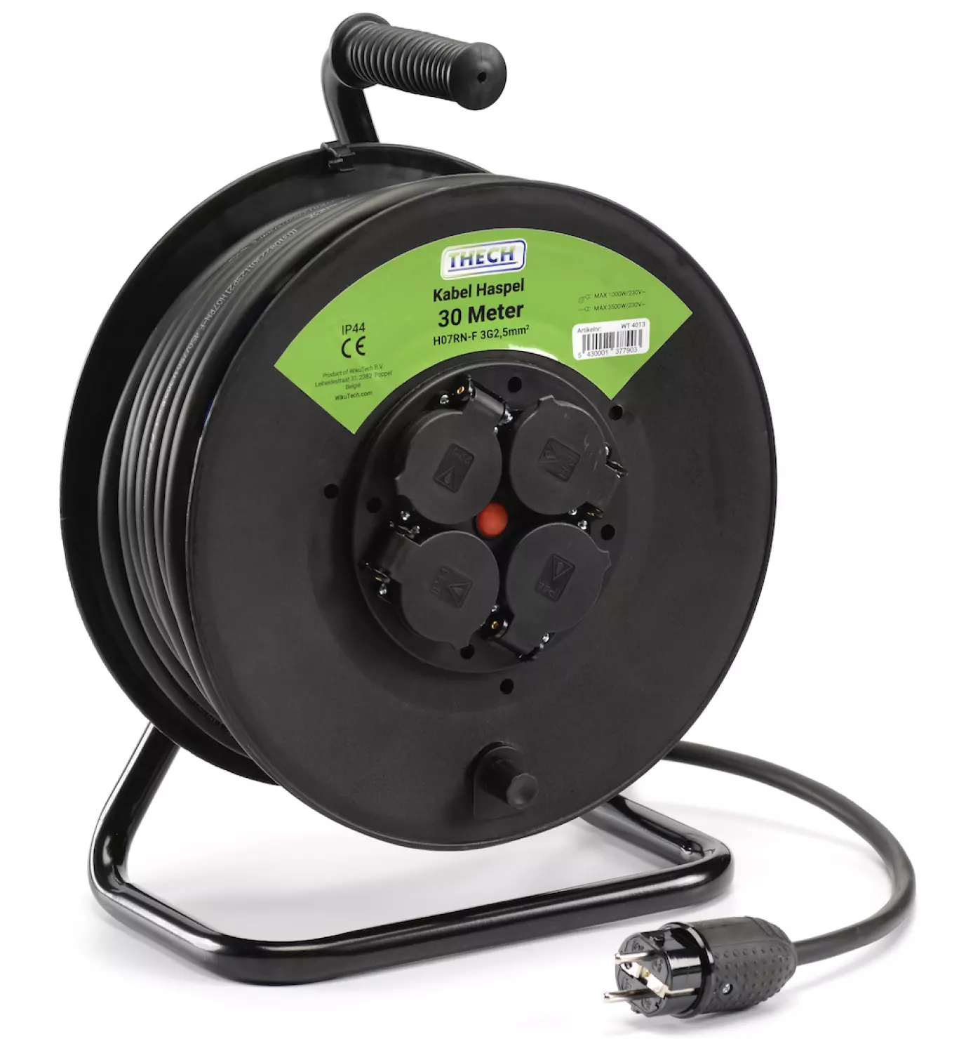 WikuTech WT 4013 - Bobine de câble professionnelle - 30m - H07RN-F 3G 2,5mm²-image