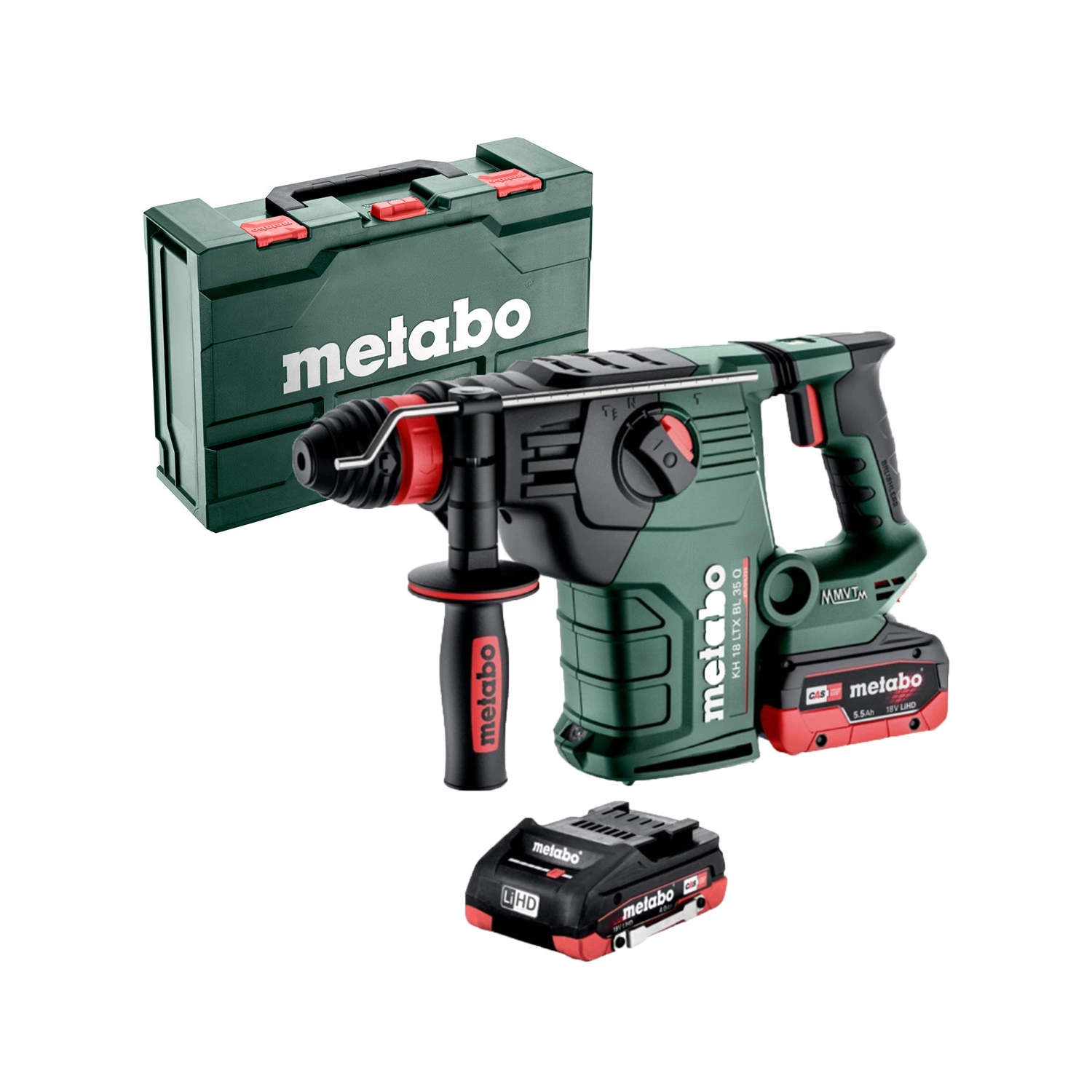 Metabo KH 18 LTX BL 35 Q 18V Li-ion batterie perforateur combiné (2x 8,0Ah batterie) dans MetaBox - 4,2J-image