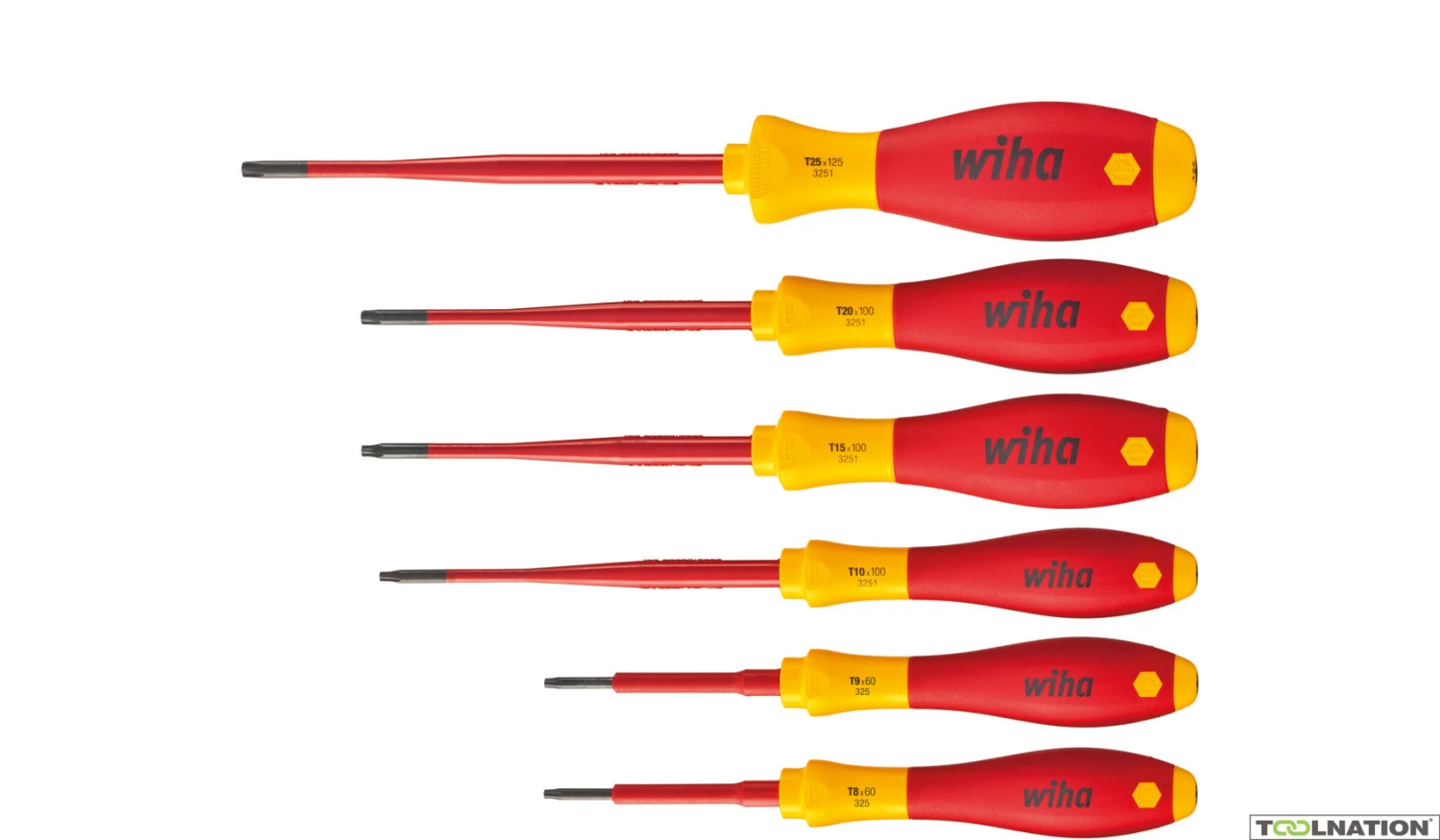 Wiha 3251TRK6 6-delige SoftFinish Electric Slimfix VDE Schroevendraaierset - Torx Tamper Resistant-image