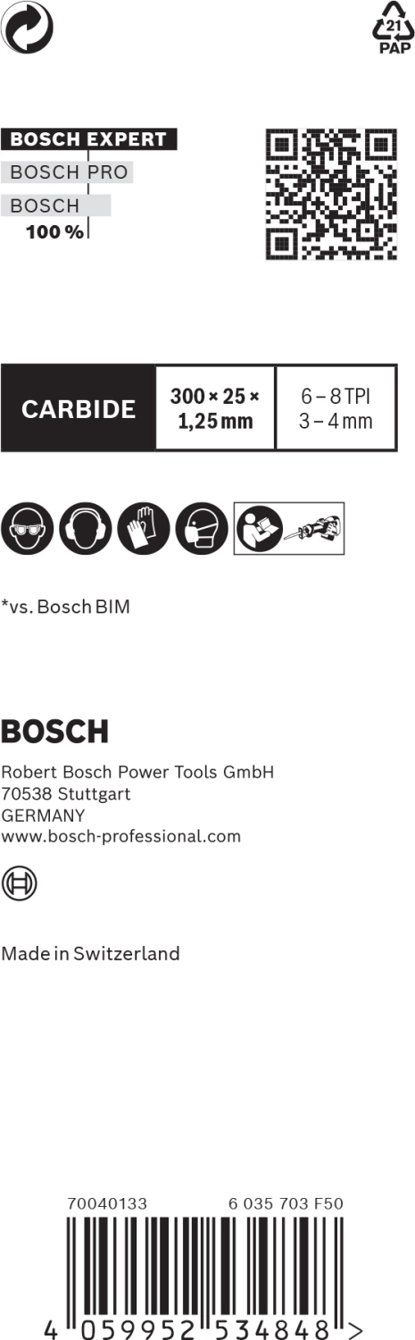 Bosch EXPERT 2608900394 - EXPERT Lame de scie sabre S1256XHM Multi Material-image