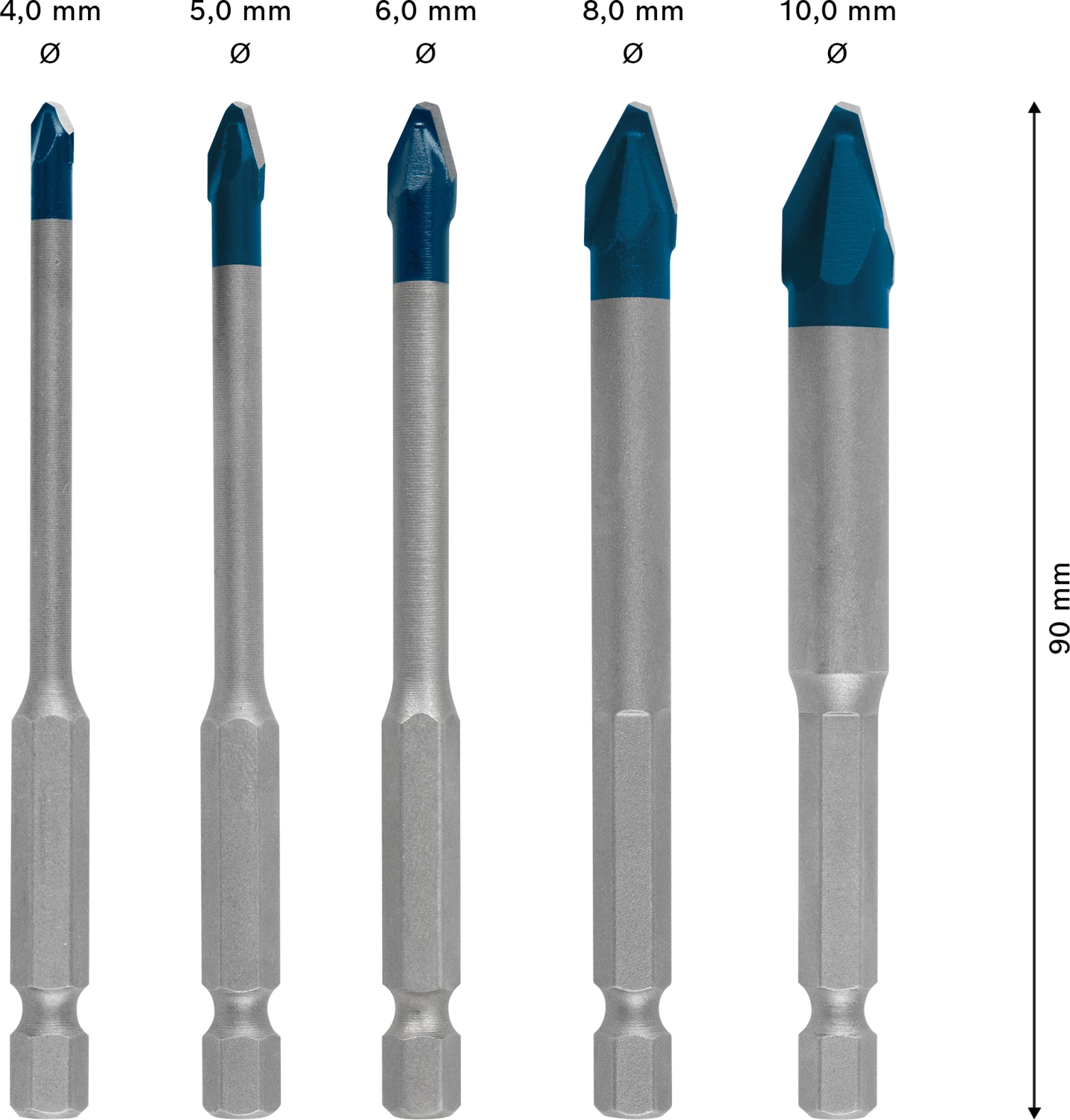 Bosch 2608900597 5-delige HardCeramic HEX-9 Borenset - 4/5/6/8/10mm-image