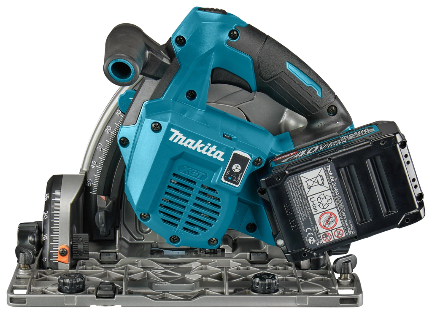 Makita SP001GM101 XGT 40V Max Li-Ion batterie scie circulaire plongeante (4,0Ah batterie) dans Mbox - 165 mm-image