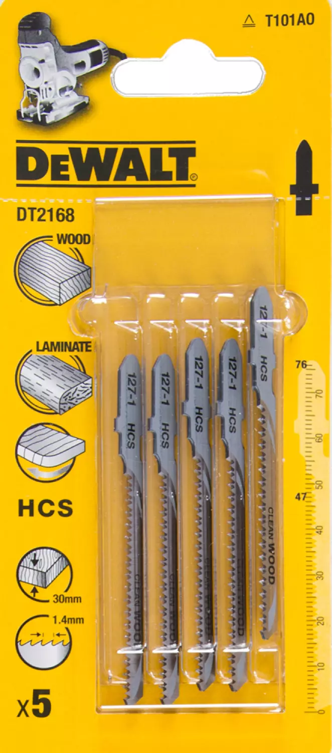 DeWALT DT2168 Lame pour scie sauteuse HCS - 76mm (5pcs)-image