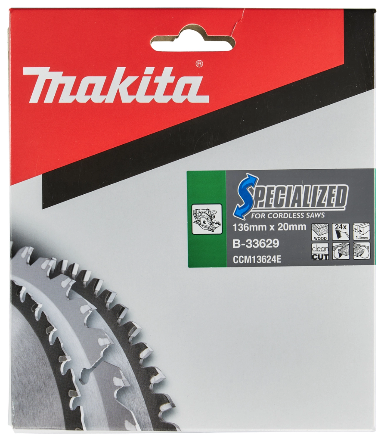 Makita B-33629 Lame de scie circulaire 136 x 20 x 24T - Bois-image