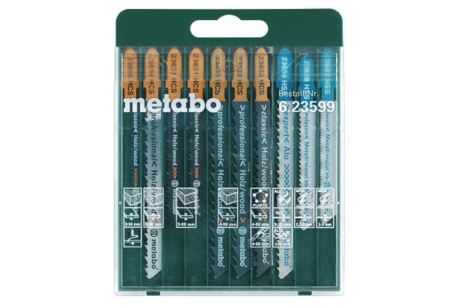 Metabo 623599000 10 pièces lame de puzzle en cassette - bois / métal / plastique-image