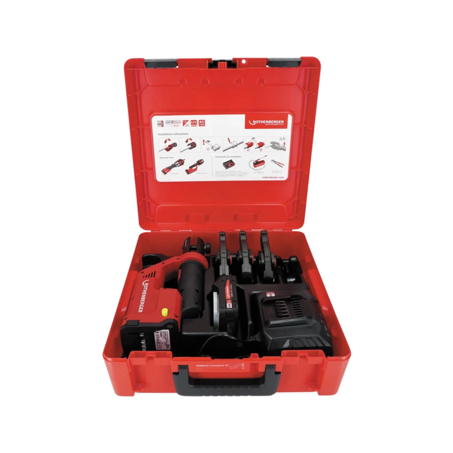 Rothenberger 1000004275 Romax Compact III 18V accu perstang set (1x 4.0Ah accu + lader) incl. SV bekken - 15-22-28mm - CAS-image