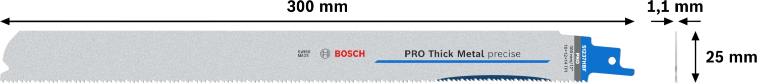 Bosch PRO S1237HBF Thick Metal Precise reciprozaagblad - 300mm - metaal (5st)-image