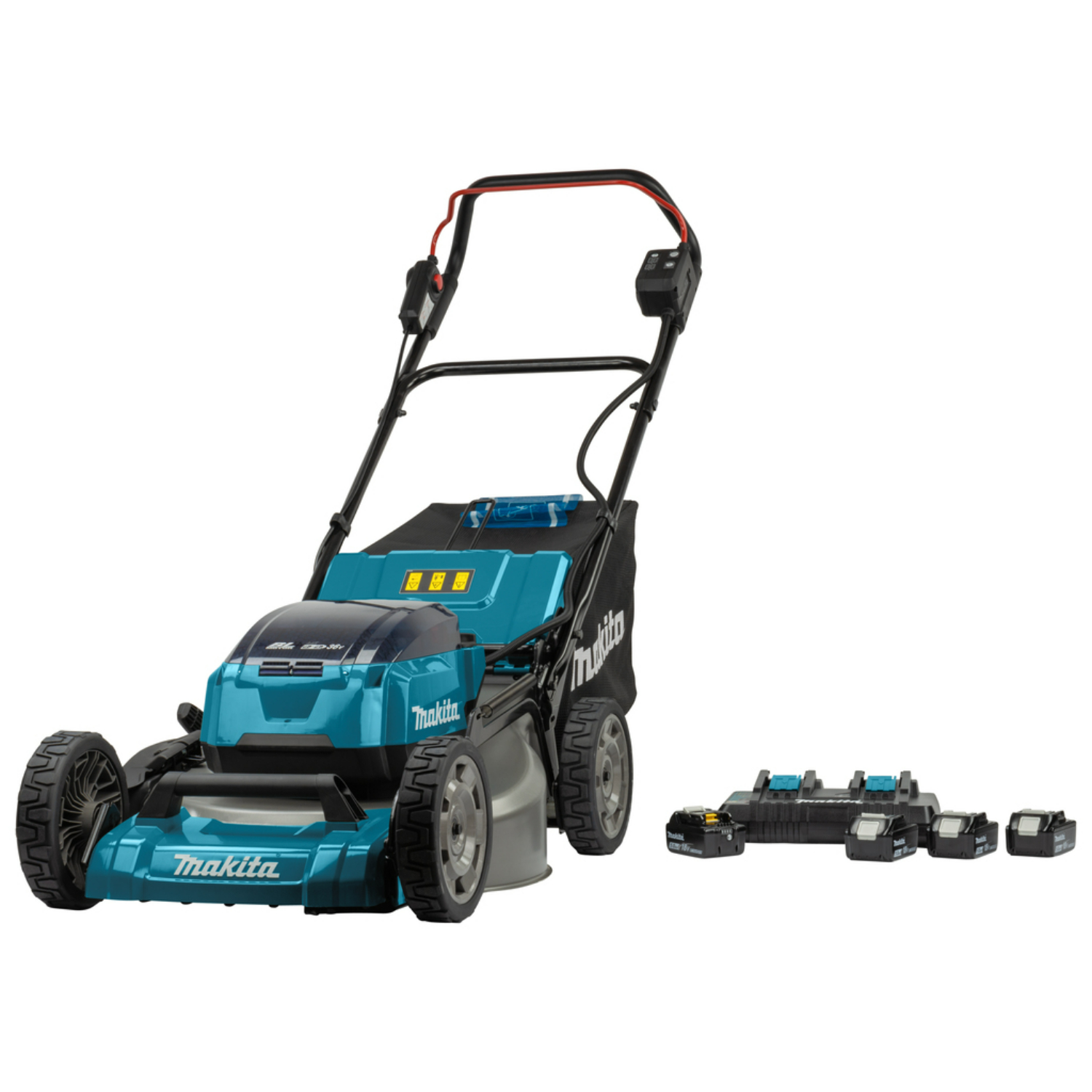 Makita DLM530PT4 LXT 2x18V Li-Ion accu grasmaaier set (4x 5,0Ah) - 53cm - 10cm - koolborstelloos-image