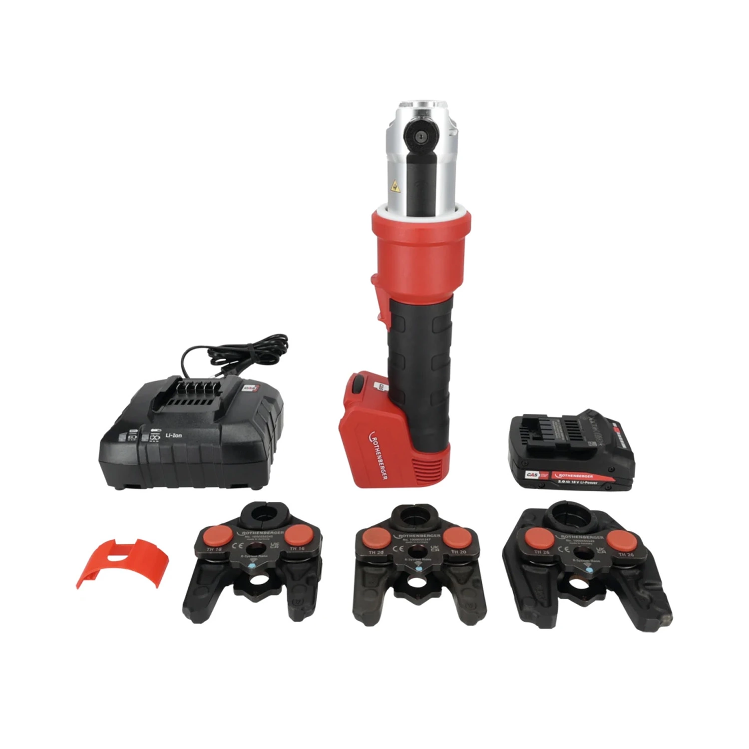Rothenberger Romax Nano iJAW kit de tige de pressage à batterie (1 batterie 2,0 Ah) avec mâchoires de pressage TH16-20-26 mm dans un coffret-image