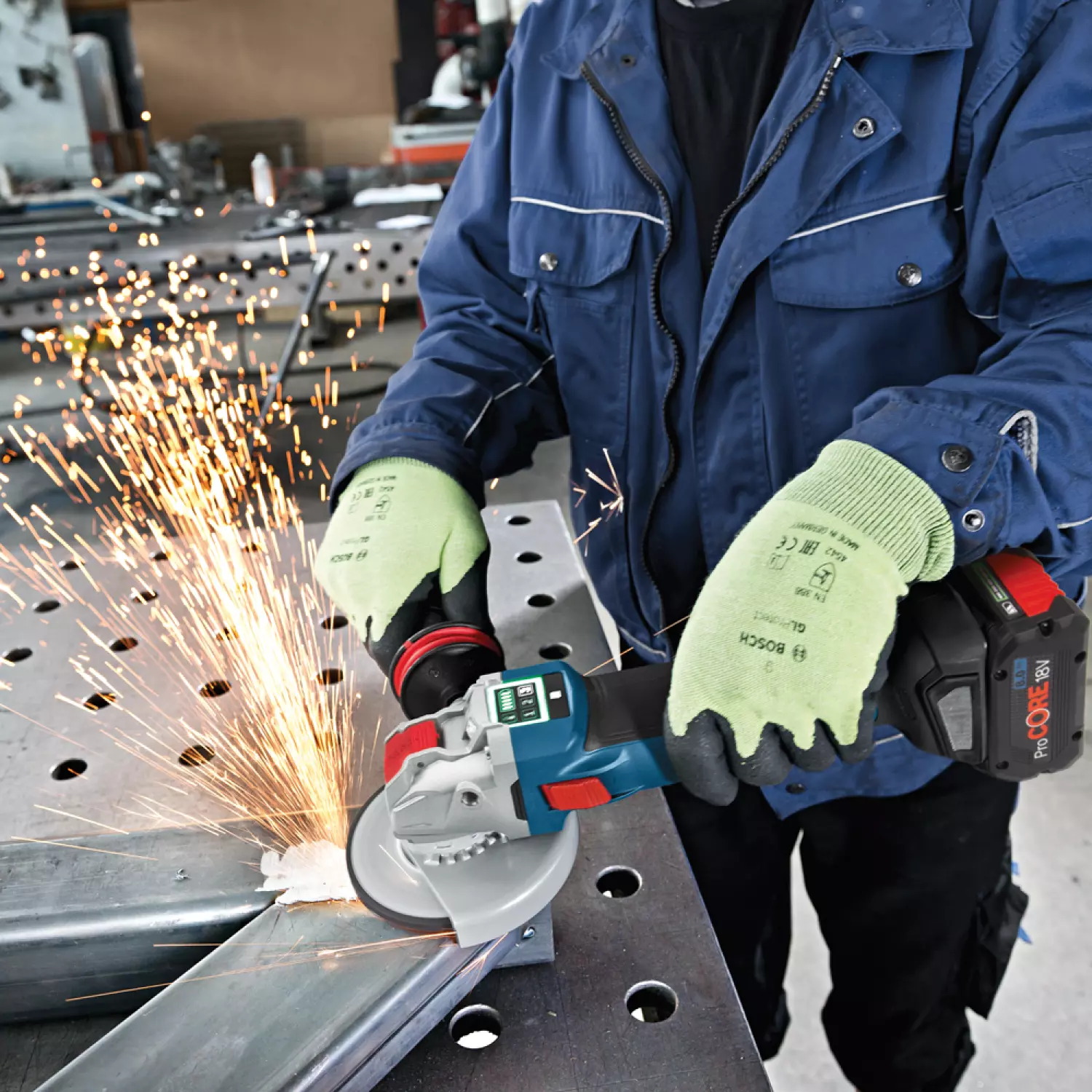 Bosch GWX 18V-10 SC 18V Li-Ion accu X-LOCK haakse slijper body - 125mm - koolborstelloos-image