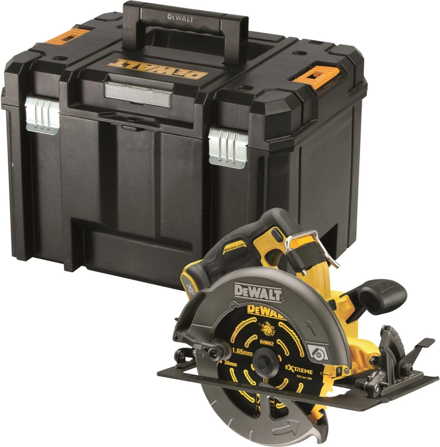 DeWALT DCS578NT-XJ 18V / 54V Li-ion XR FlexVolt batterie scie circulaire corps dans TSTAK - 190 mm-image