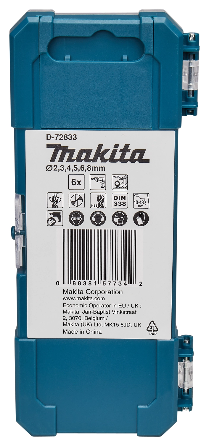 Makita D-72833 Jeu de 6 forets à métaux - 2-8 mm-image