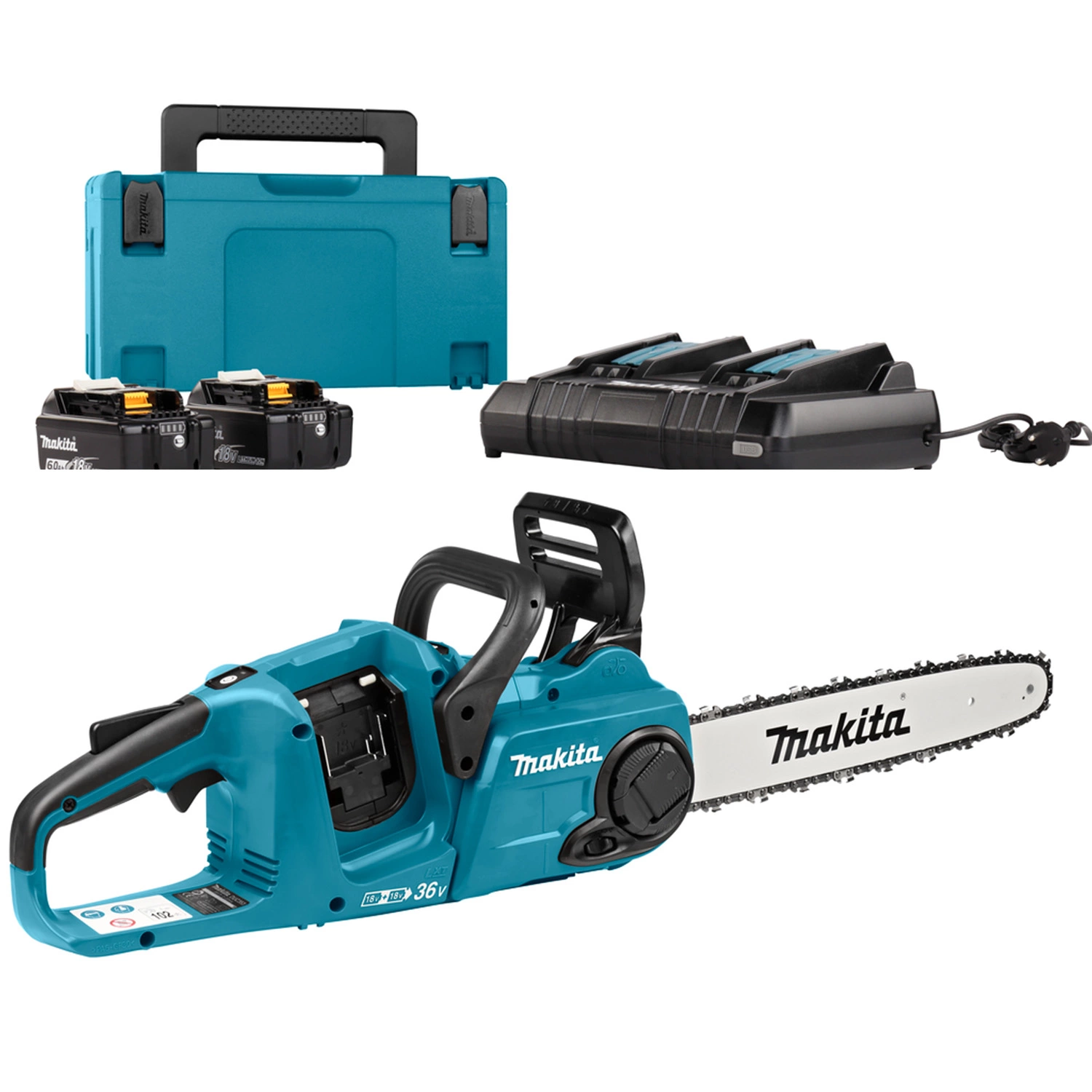 Makita DUC353PG2J LXT 2x18V Li-Ion accu kettingzaag set (2x 6.0Ah) - 35cm-image