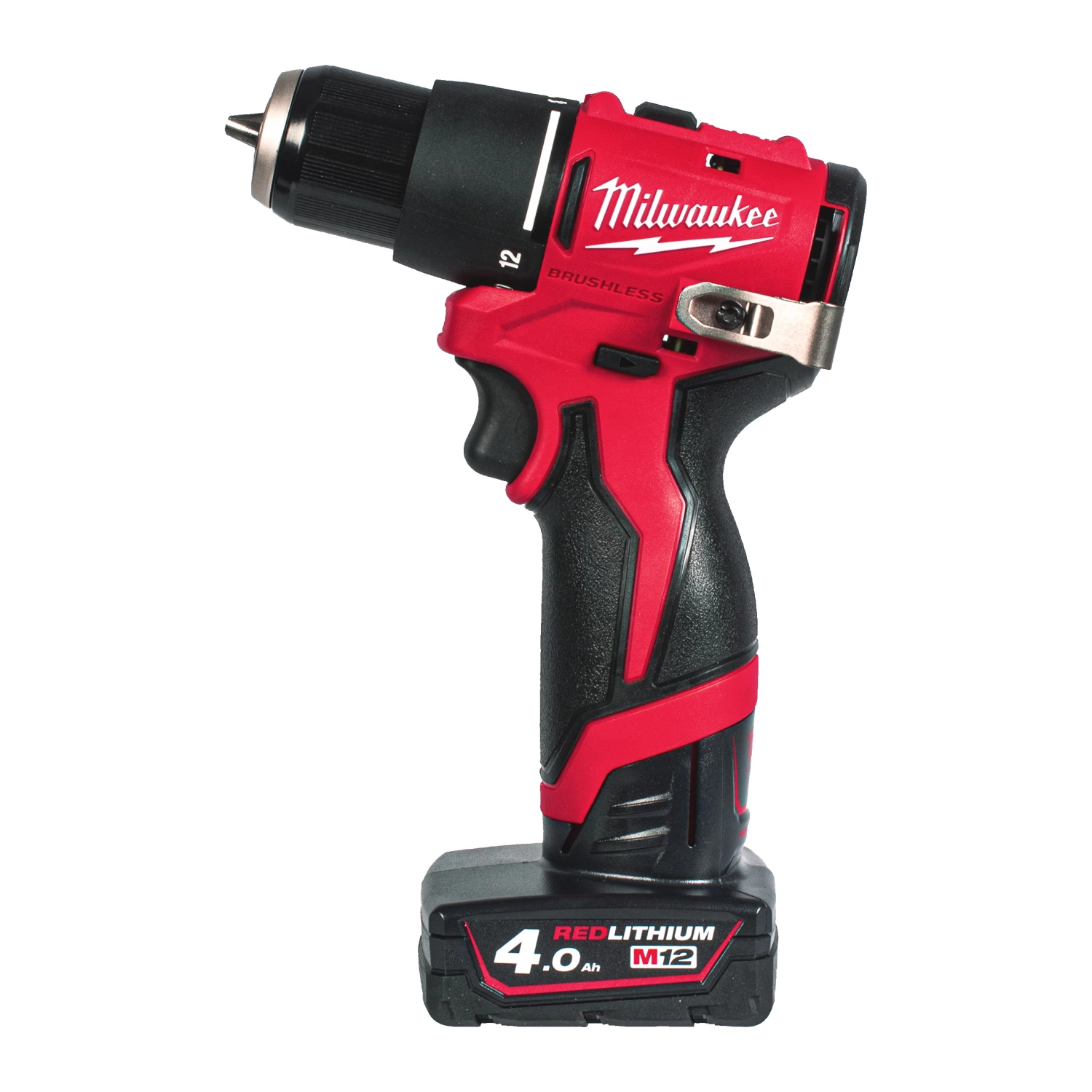 Milwaukee M12 BLPDRC-402C 12V Li-ion accu klopboor-/schroefmachine set (2x 4.0Ah accu) in koffer-image