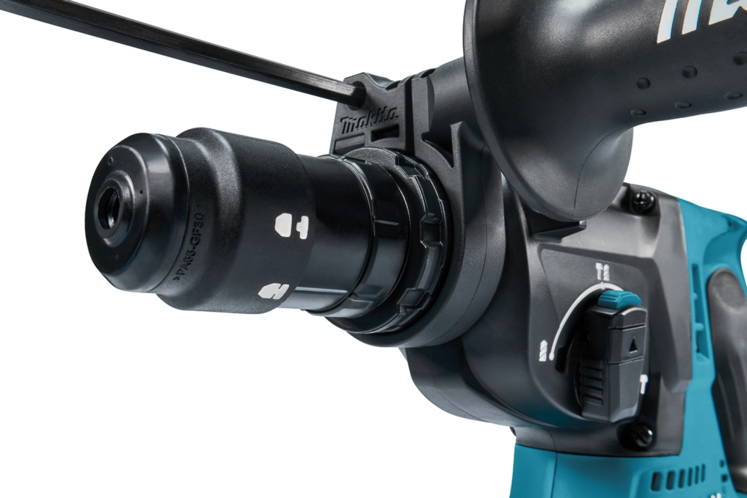 Makita DHR243RTJW 18V Li-Ion Accu SDS-plus combihamer incl. snelspanboorkop en stofafzuiging set (2x 5.0Ah accu) in Mbox - 2J - koolborstelloos-image