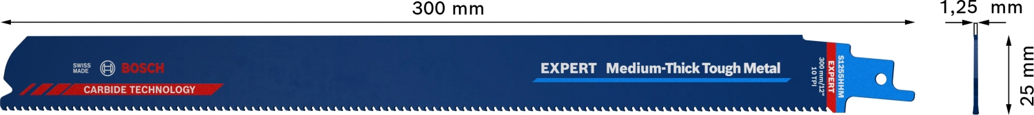 Bosch 2608900377 EXPERT Reciprozaagblad S1255HHM - Medium-Thick Tough Metal-image
