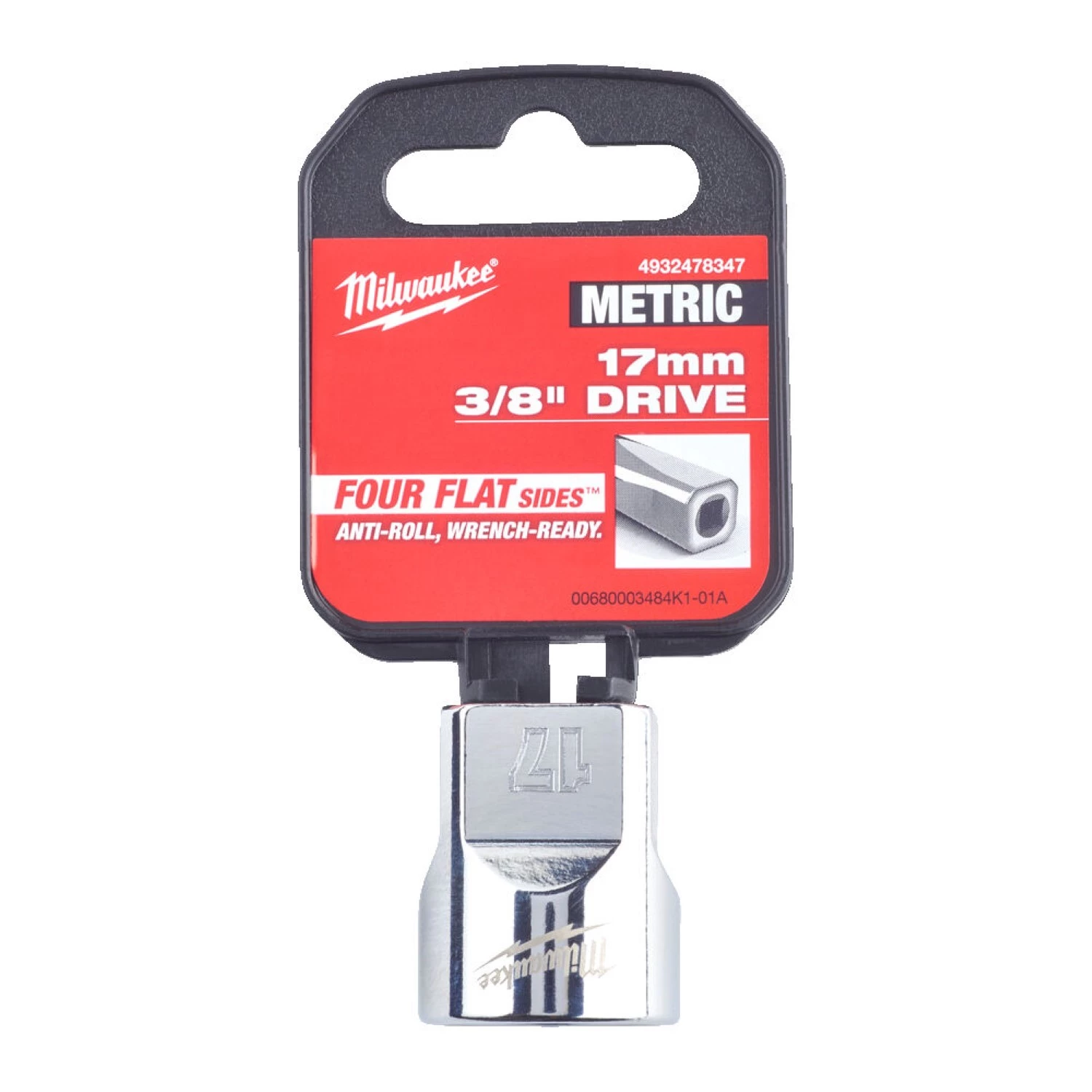 Milwaukee 4932478347 Dop - 3/8" FOUR FLAT™ - 17mm-image