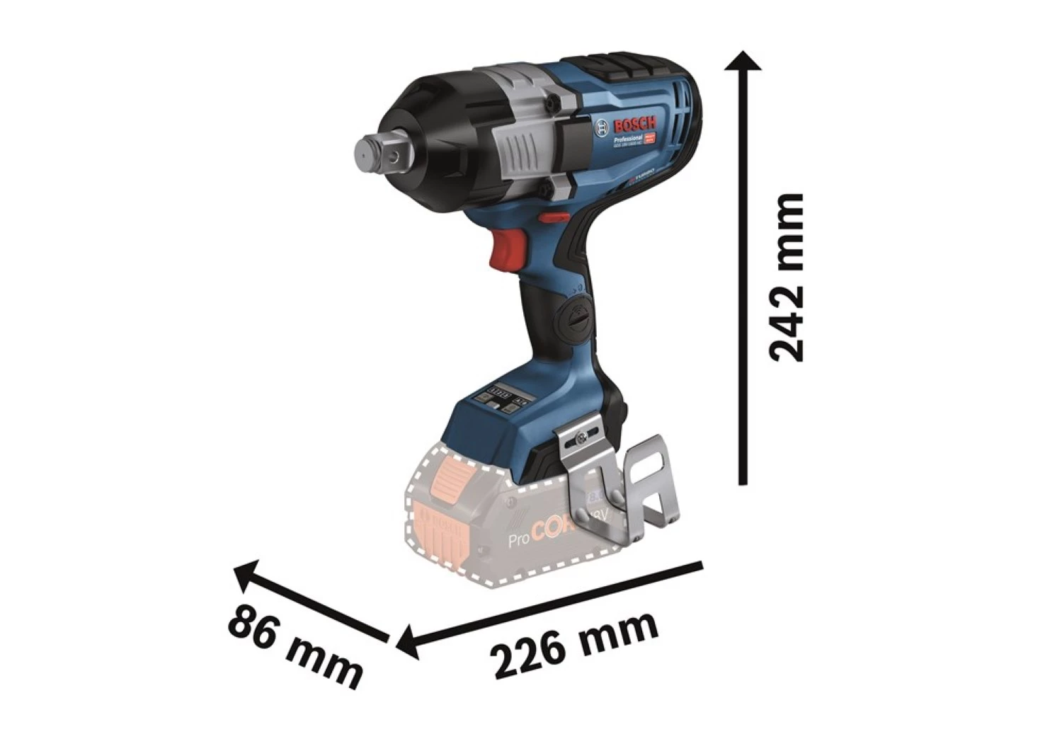 Bosch GDS 18V-1600 HC 18V clé à chocs sans fil set (2x 8.0Ah) en L-Boxx - 1600 Nm-image