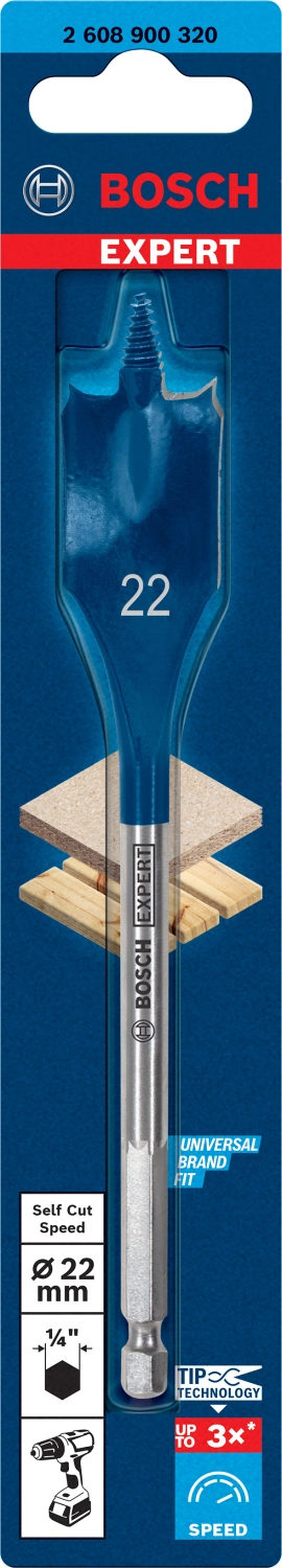 Bosch EXPERT 2608900320 - EXPERT Mèche plate Self Cut Speed, six pans 22 x 152 mm-image