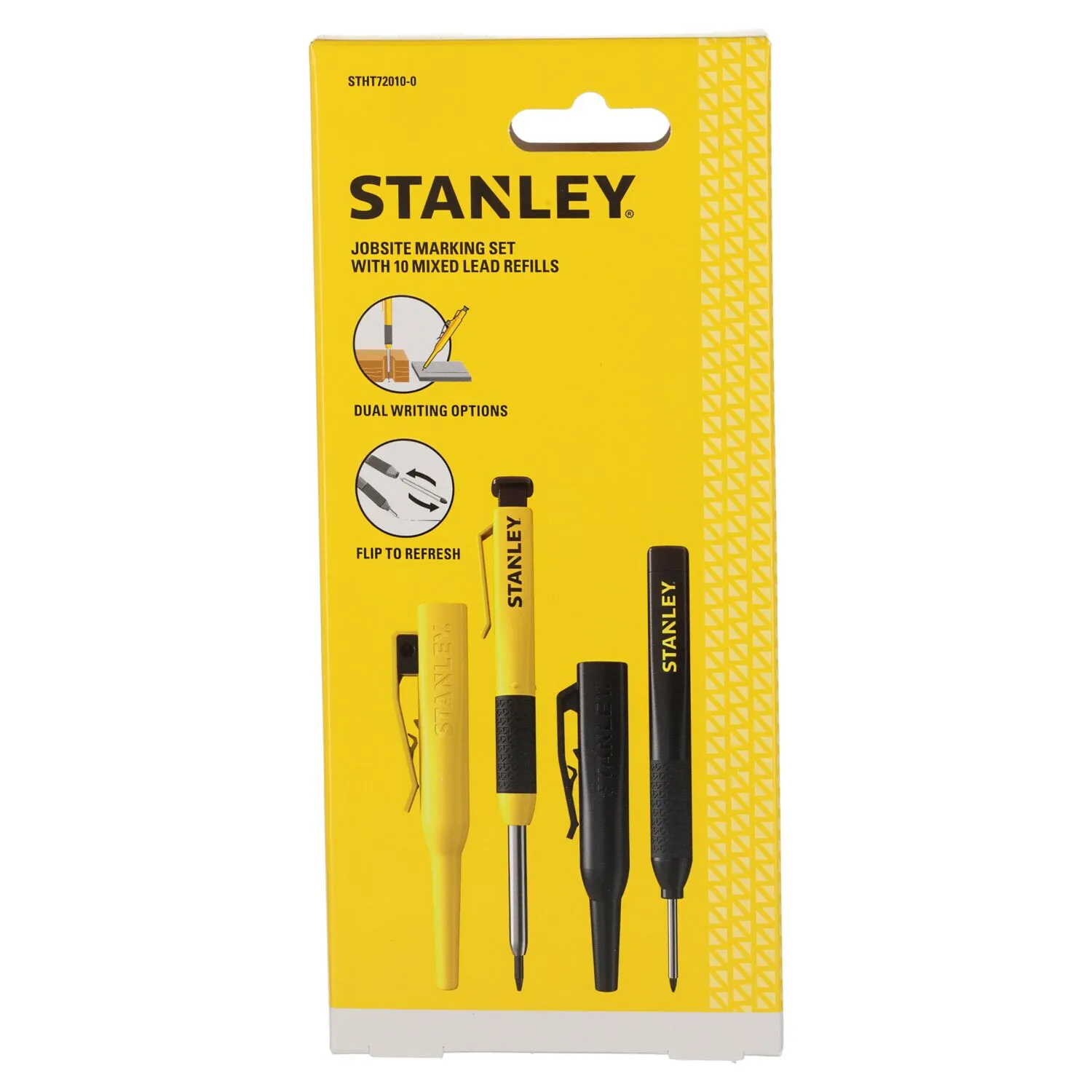 Stanley STHT72010-0 Markeerpotlood Kit incl. navullingen en doppen met holster - ingebouwde puntenslijper - Grafiet
