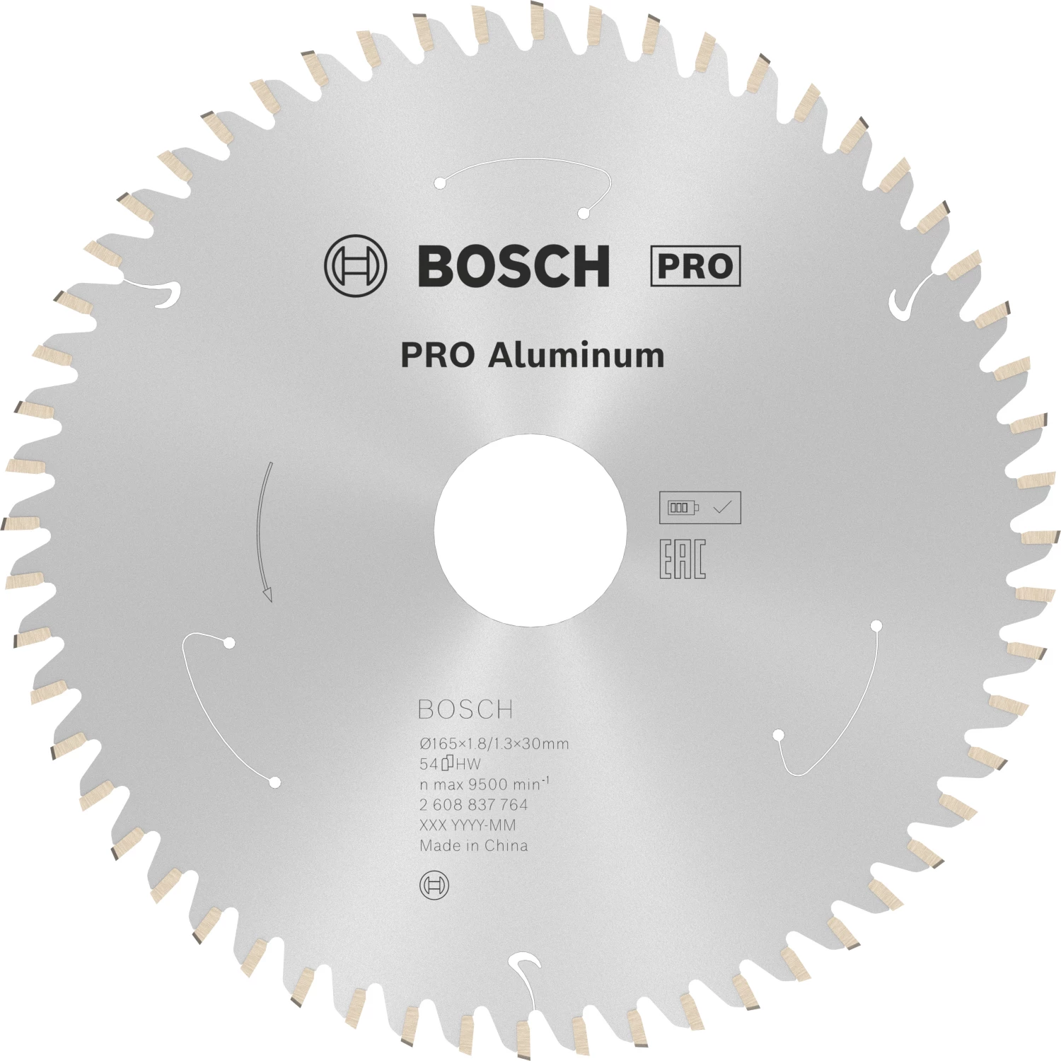 Bosch 2608837764 PRO cirkelzaagblad - 165 x 30 x 54T - aluminium-image