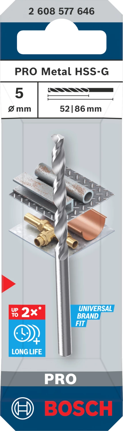 Bosch PRO 2608577646 Metaaboor HSS-G - 5x52x86mm-image
