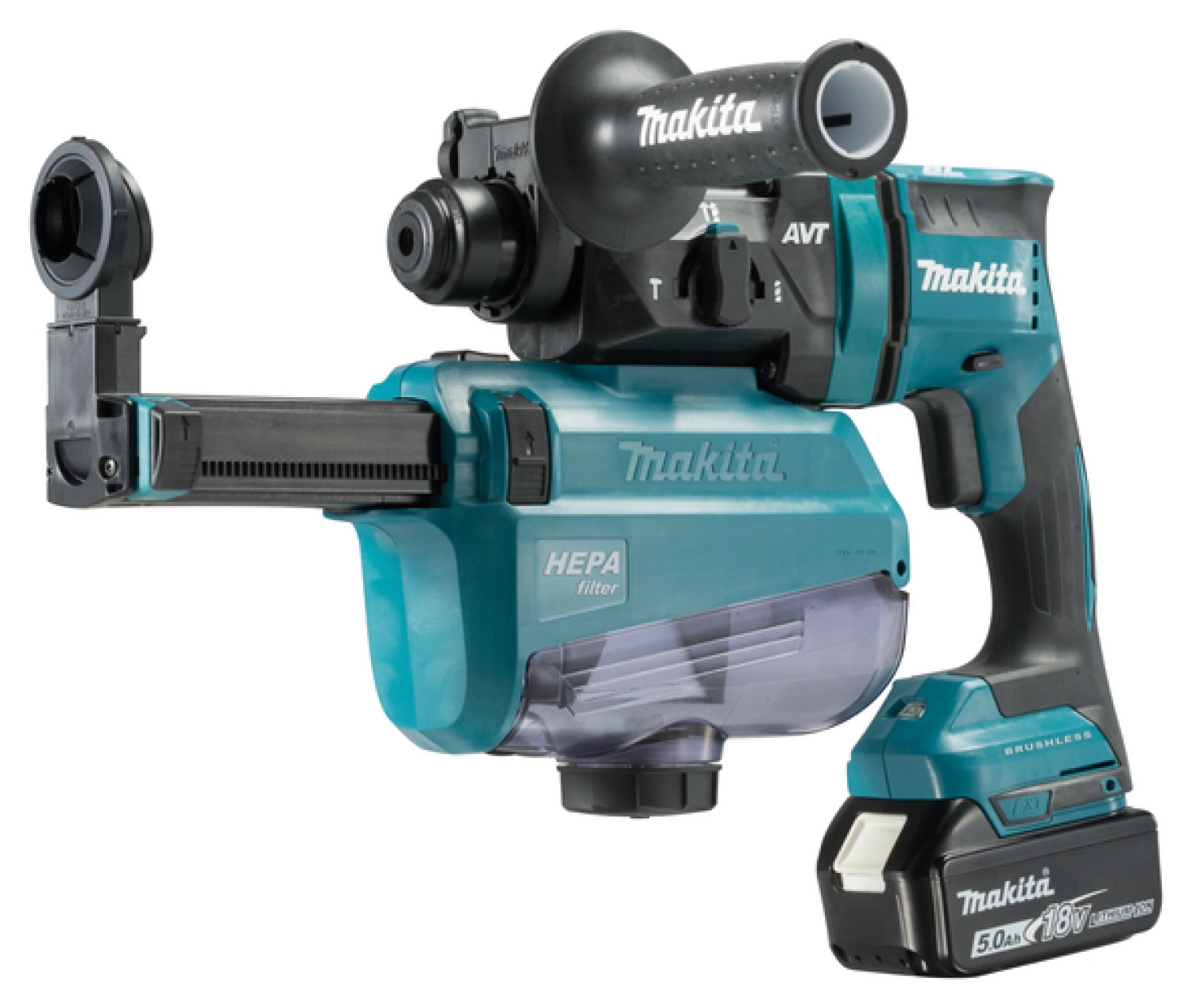 Makita DHR182RTWJ Perforateur burineur sans-fil - 18V Li-ion - SDS-plus - Kit (2x 5,0 Ah) - Mbox - 1,7 J - brushless-image