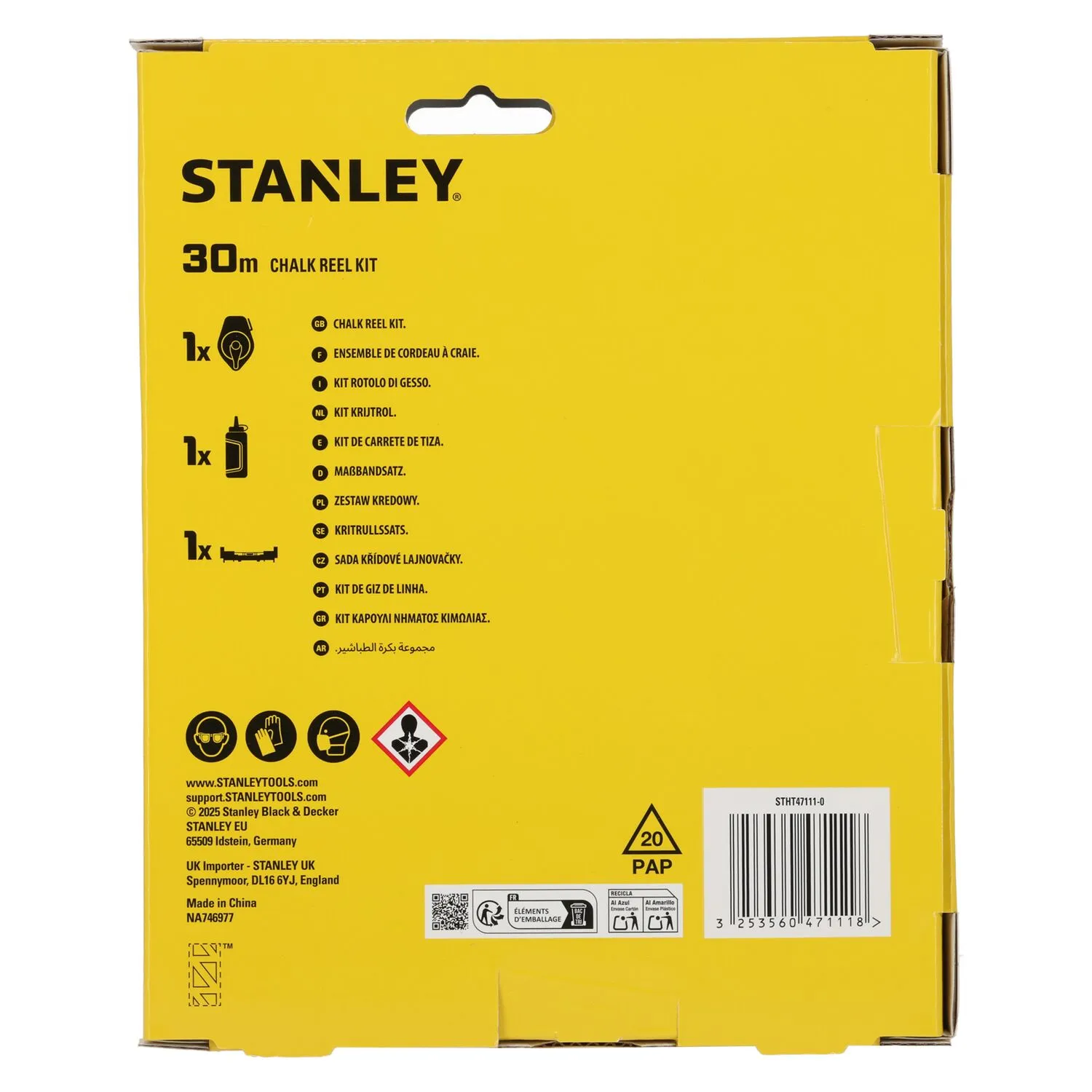 Stanley STHT47111-0 Slaglijnmolen Kit incl. lijnwaterpas - Aluminium - 30m - blauw