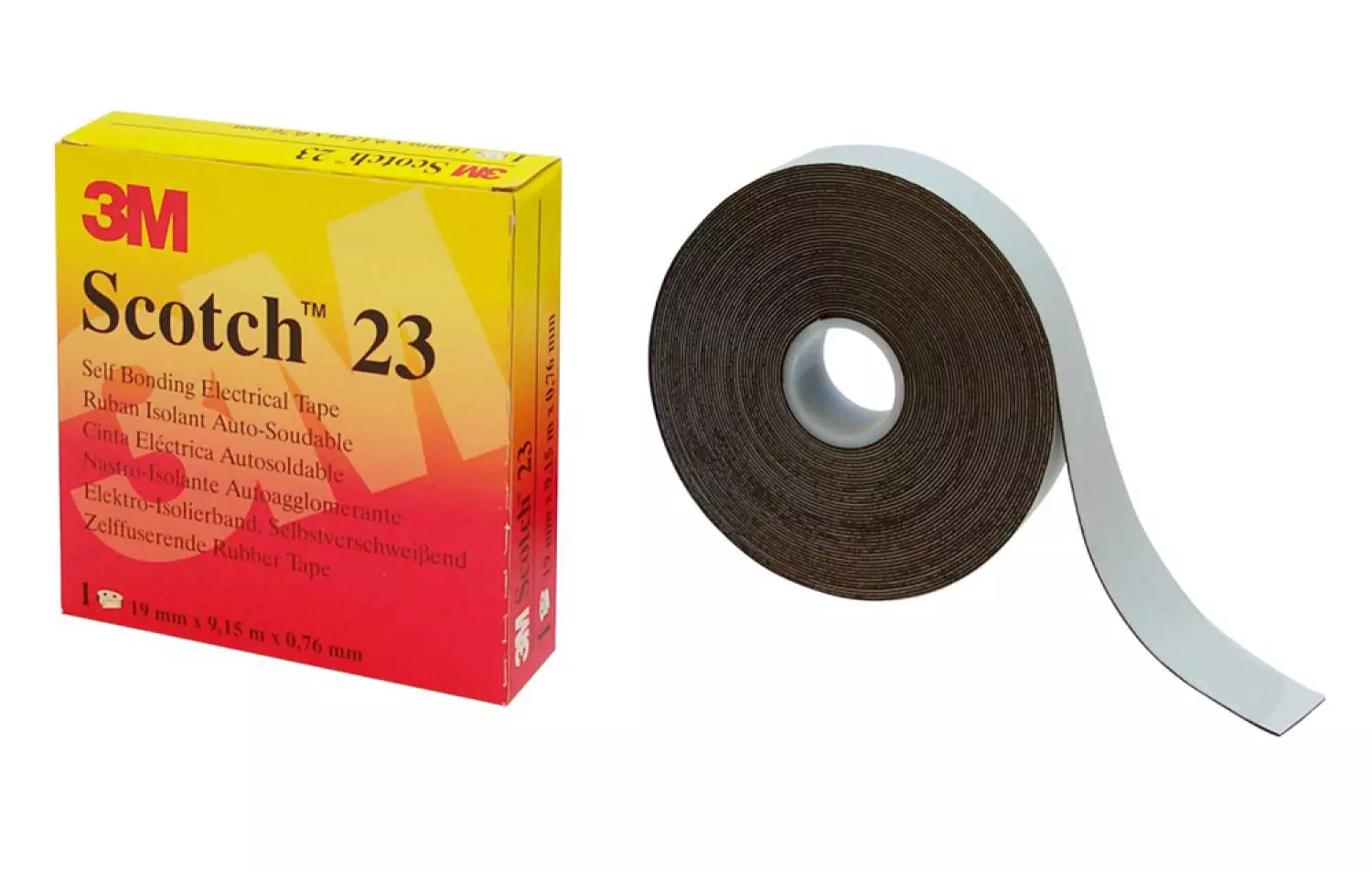 3M Scotch 23 Zelffuserende rubber tape zwart - 9,15m x 25mm-image