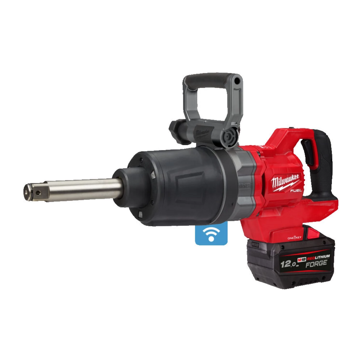 Milwaukee M18 ONEFHIWF1D-121C 18V Li-ion accu slagmoersleutel met frictiering en verlengde as set (1x 12.0Ah accu) in koffer - 1'' - 2711Nm-image