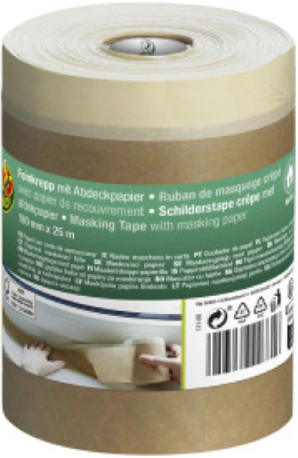 Duck Tape 111-00 Ruban de masquage avec papier de protection - 180 mm x 25 m