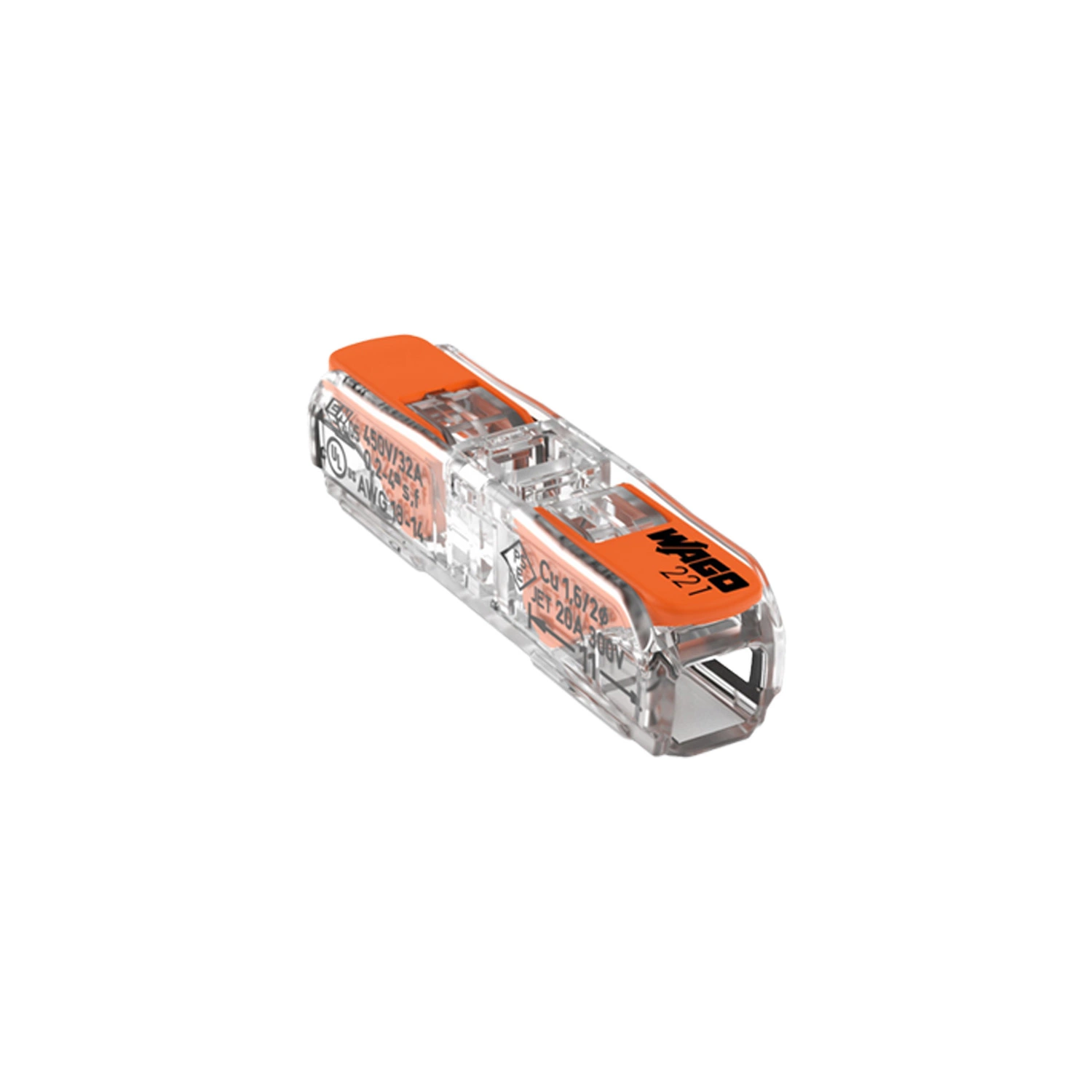 WAGO 1V doorvoer verbindingsklem en hendel - 0,2 tot 4mm² (12st)-image