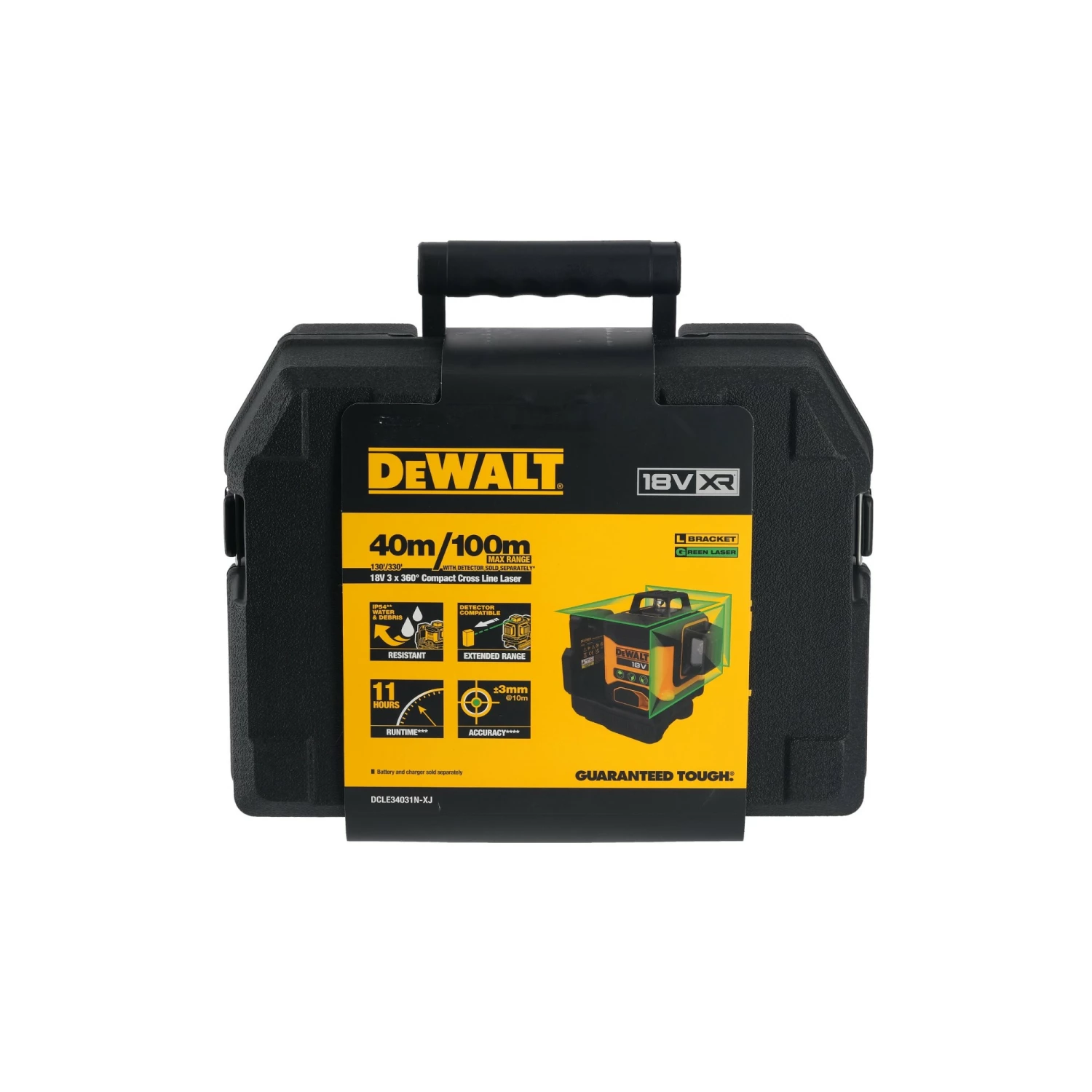 DeWALT DCLE34031N-XJ 18V Li-ion Accu Zelfnivellerende Kruislijnlaser body - 3x360° - Groen-image