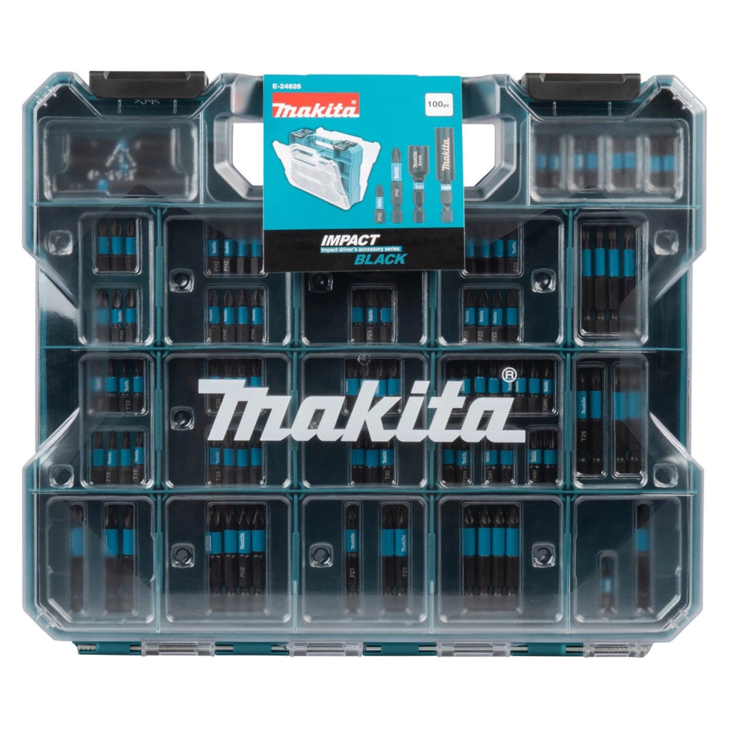 Makita E-24826 100-delige slagschroefbitset - Impact Black-image
