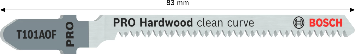 Bosch PRO T101AOF Lame de scie sauteuse pour bois dur - 83 mm - bois (5 pièces)-image