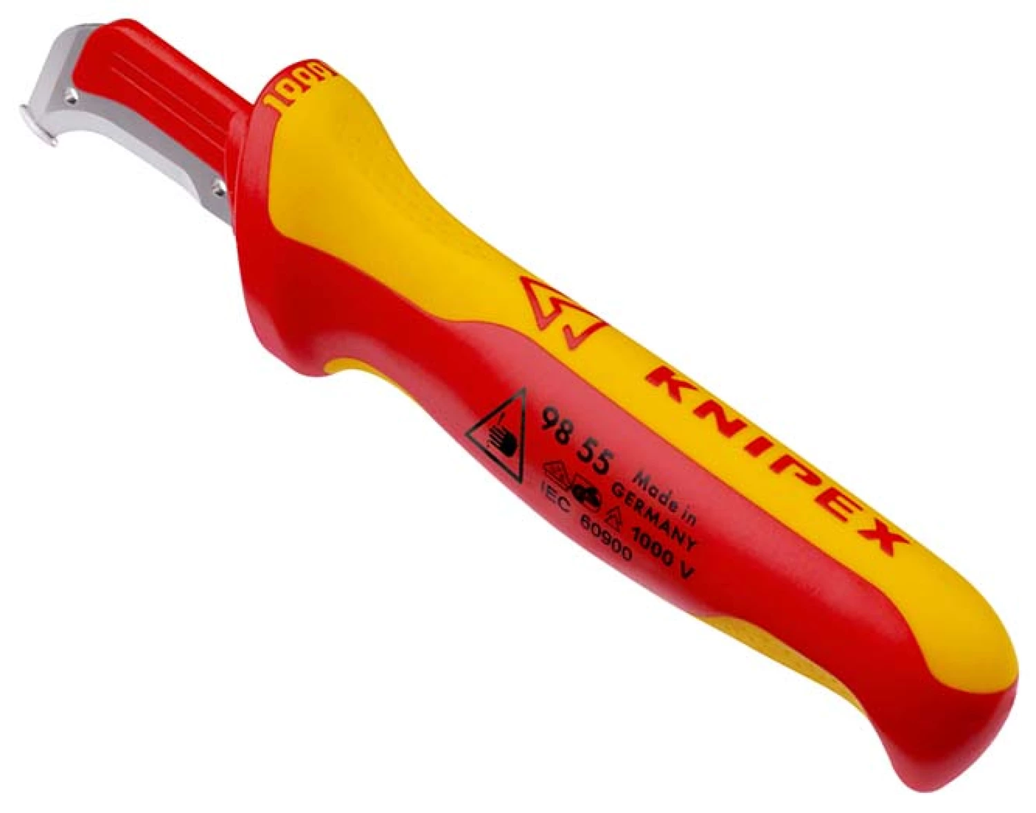 Knipex 98 55 Couteau à câble VDE - 180 mm - y compris sabot coulissant-image