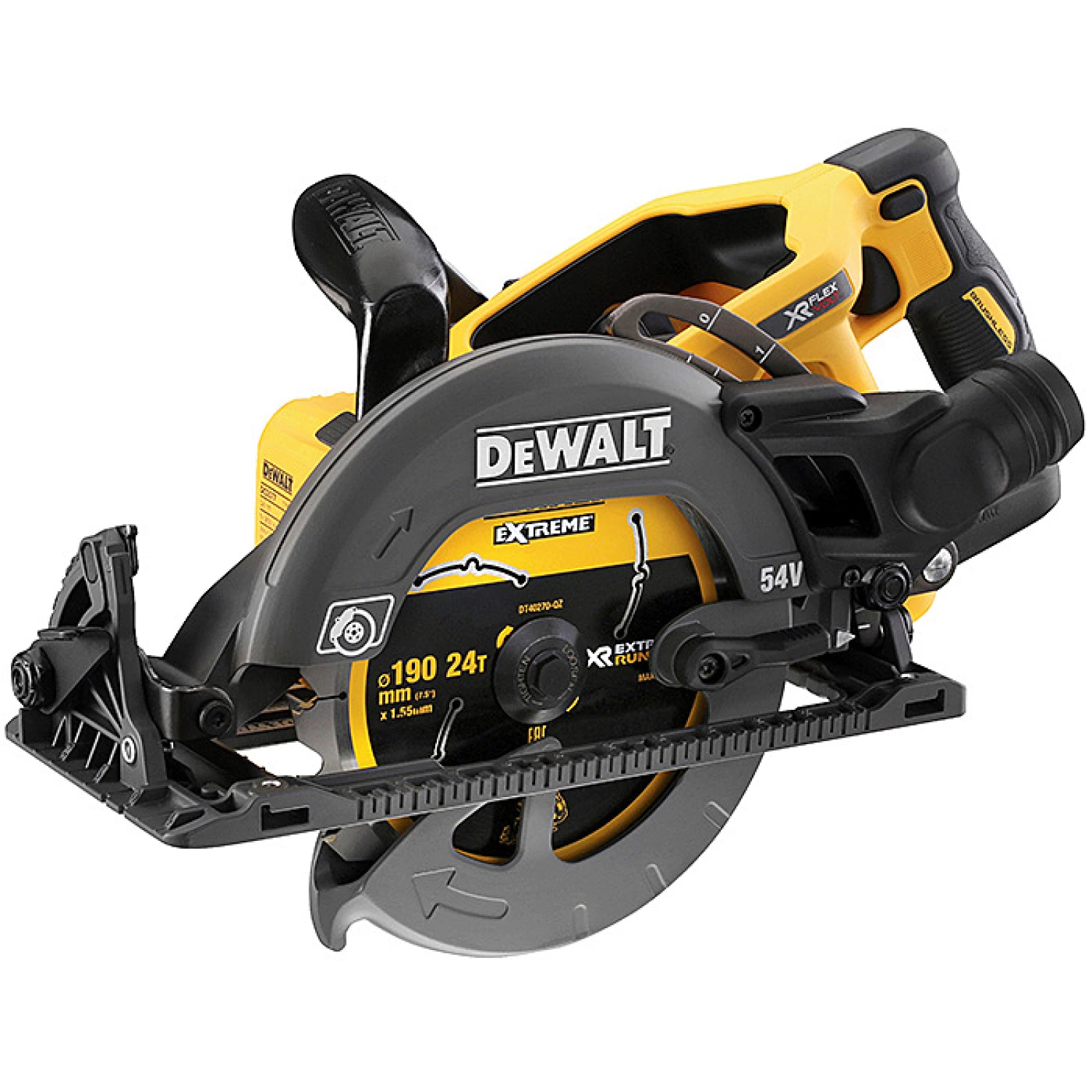 DeWALT DCS577N-XJ Scie circulaire sans fil 54V XR FlexVolt Li-Ion (machine seule) - 190 mm - moteur brushless-image