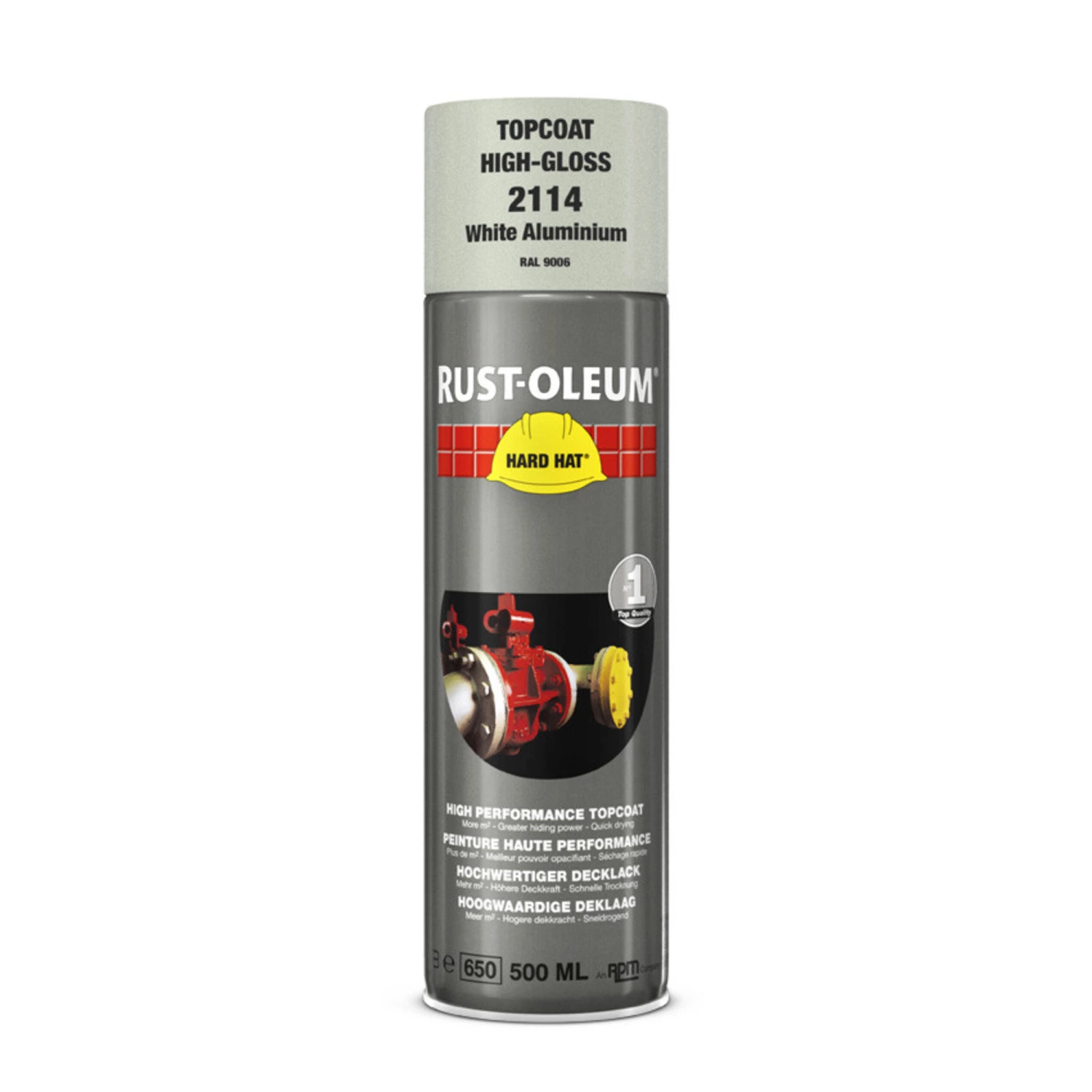 Rust-Oleum Hard Hat 2114 - RAL 9006 aluminium Blanc  - 0,5L-image