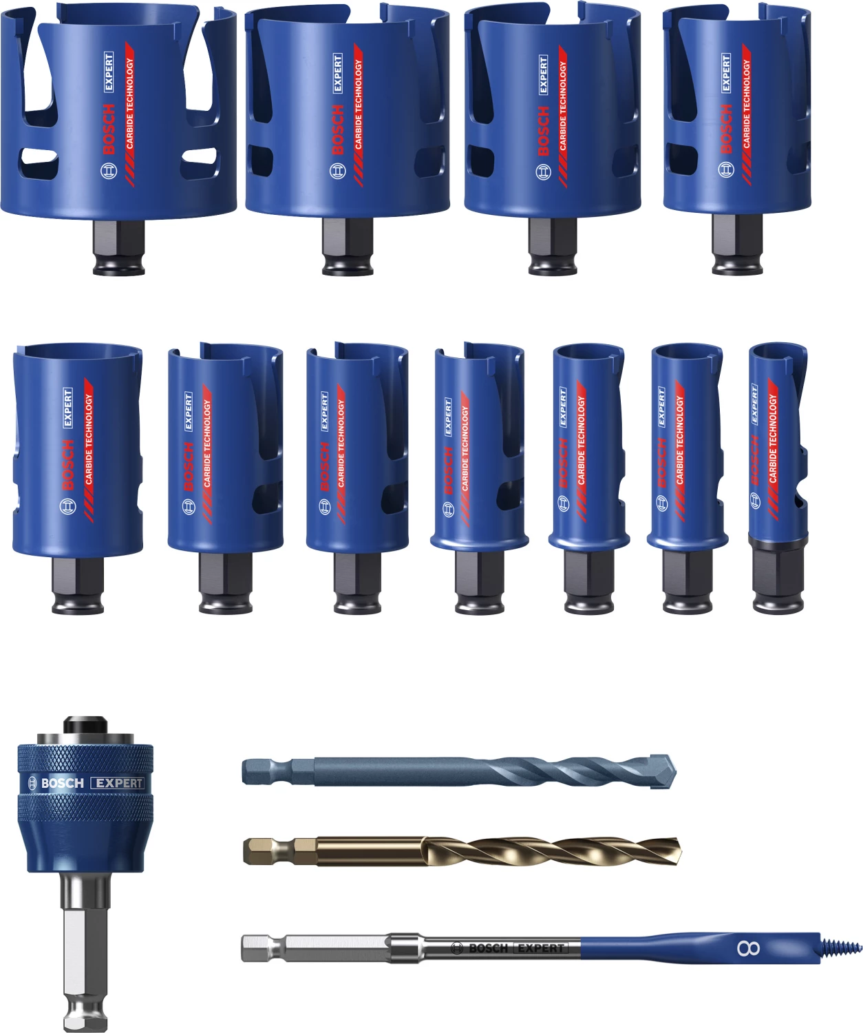 Bosch 2608901950 EXPERT 15-delige Power-Change gatzagenset Construction Material Universeel 20/22/25/32/35/40/44/51/60/68/76mm-image